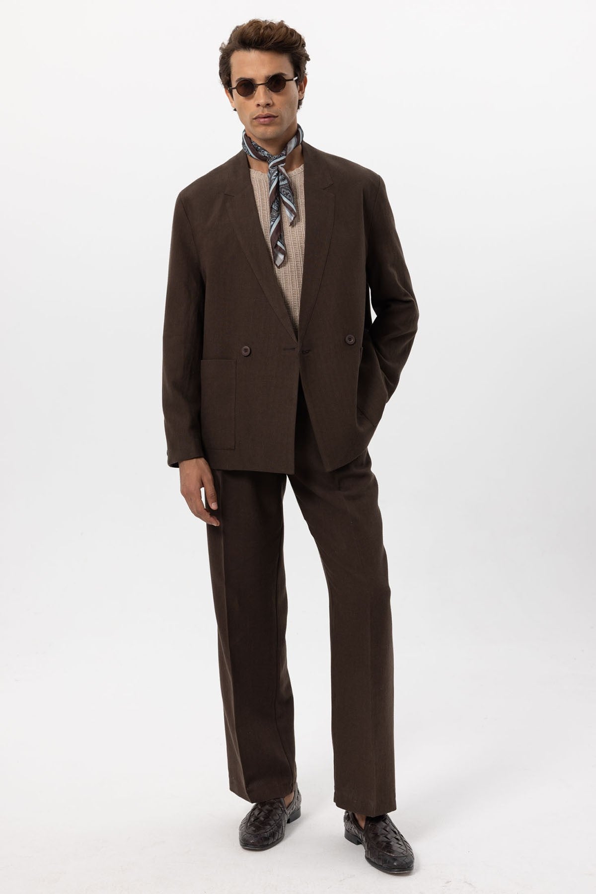 Antioch Linen-Blend Double-Breasted Men's Blazer