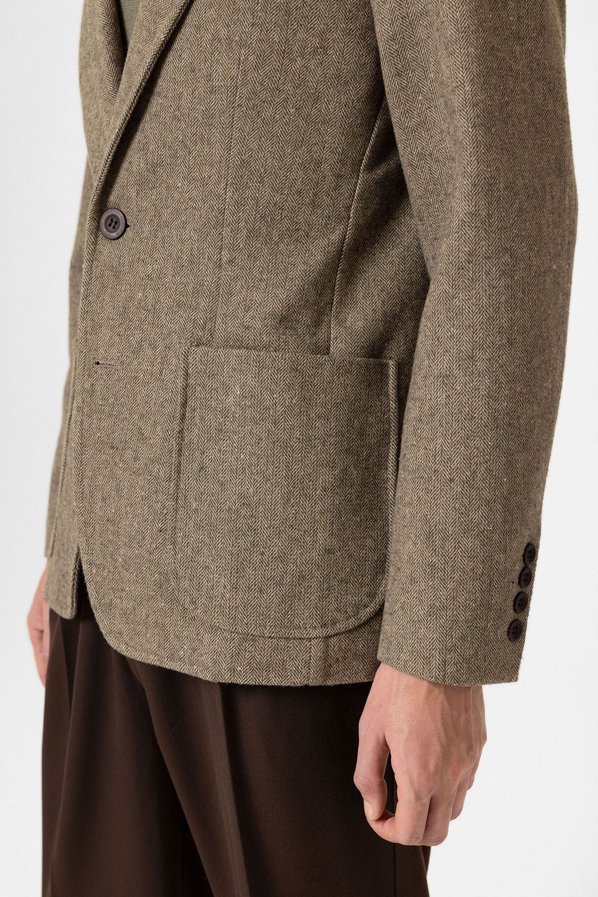 Antioch Slim-Fit Herringbone-Patterned Men's Blazer