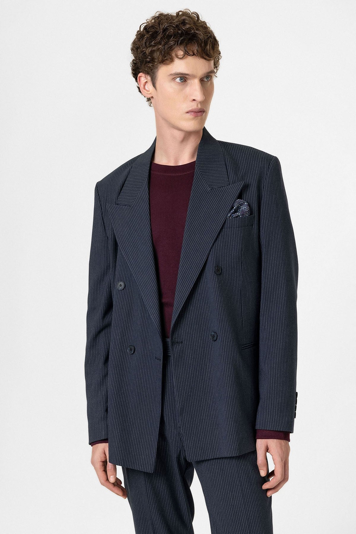 Antioch Comfortable Double-Breasted Striped Men's Blazer