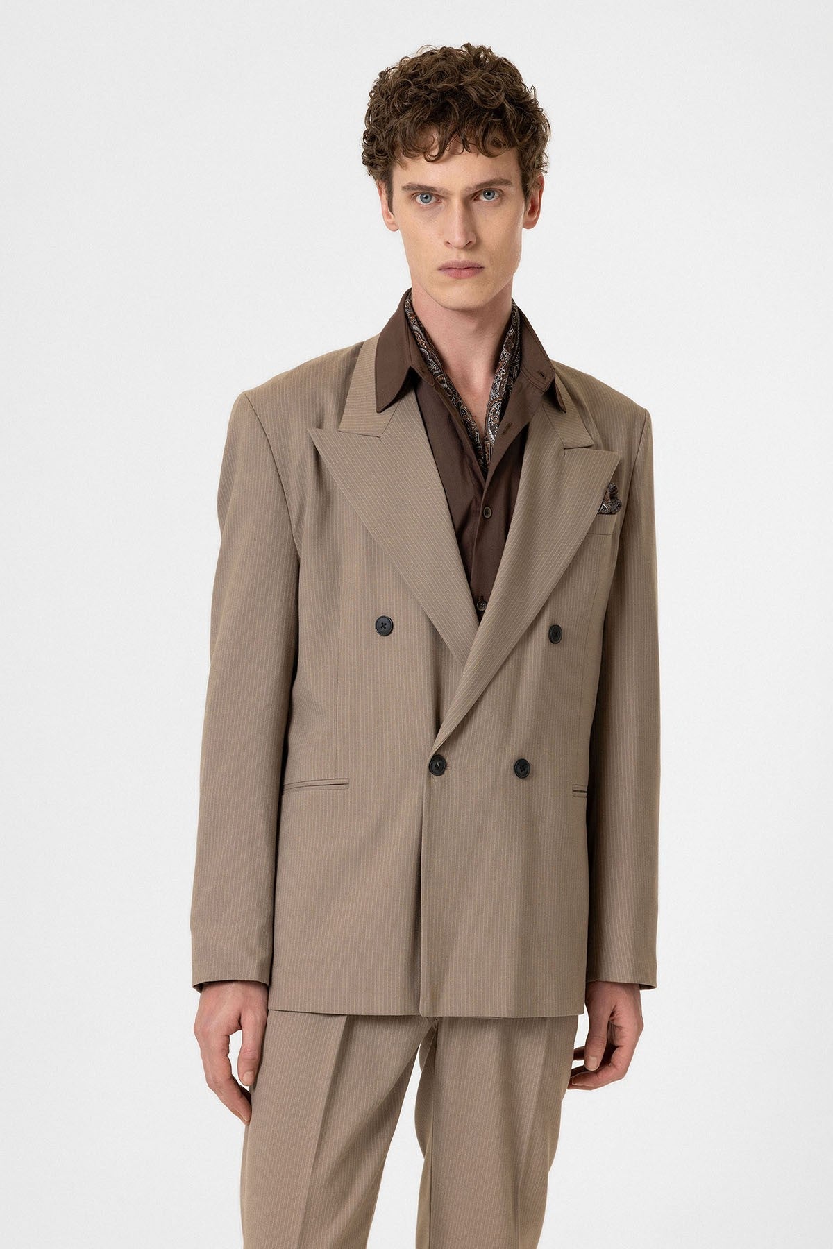 Antioch Comfortable Double-Breasted Striped Men's Blazer