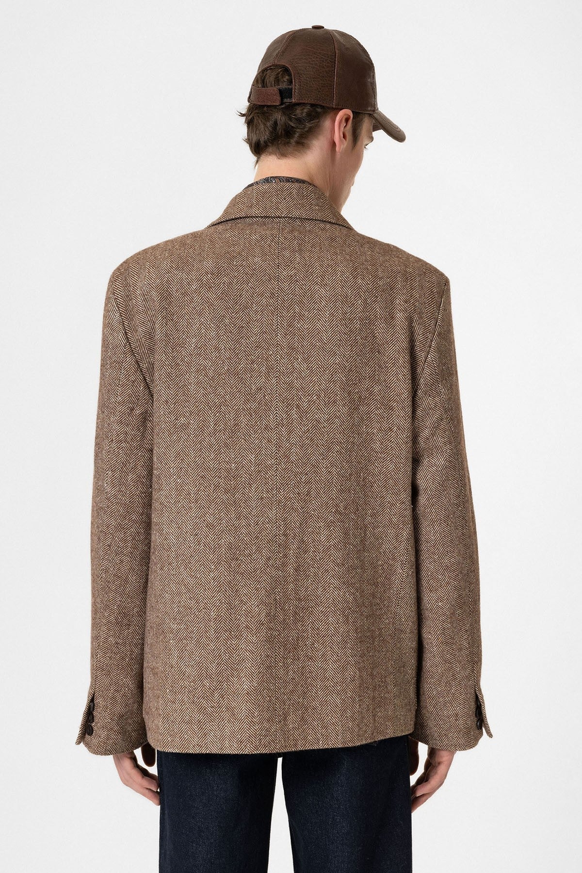 Antioch Oversized Men's Blazer with Herringbone Pattern