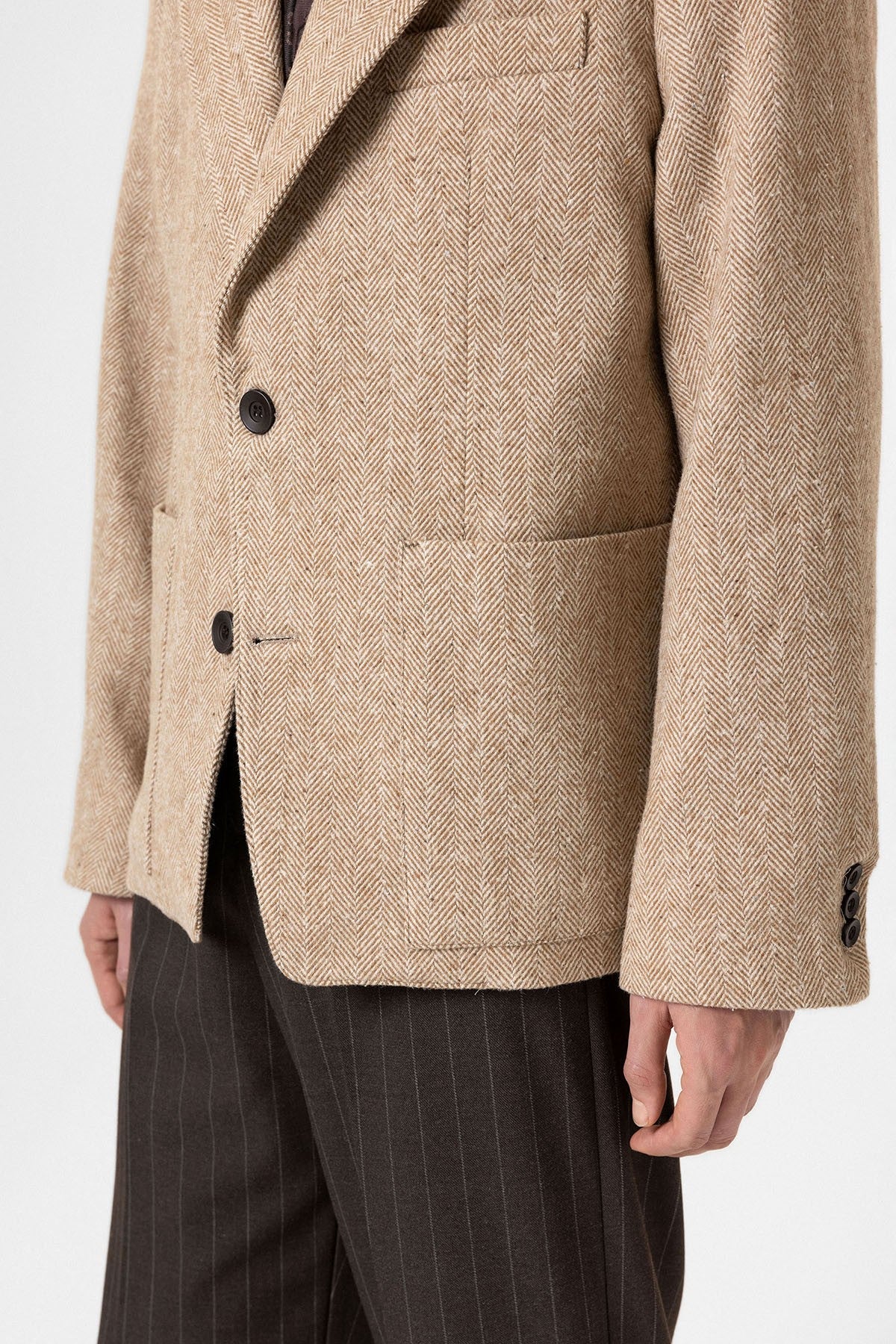 Antioch Oversized Men's Blazer with Herringbone Pattern