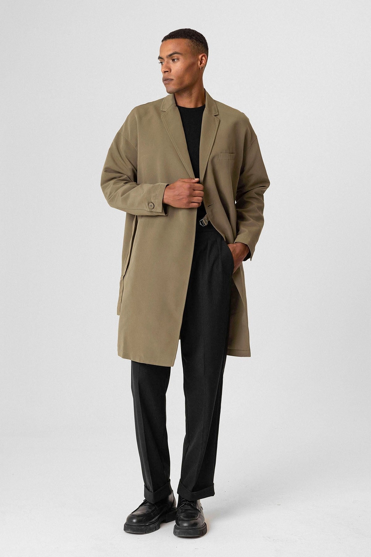 Antioch Toka Men's Trench Coat with Detailed Design