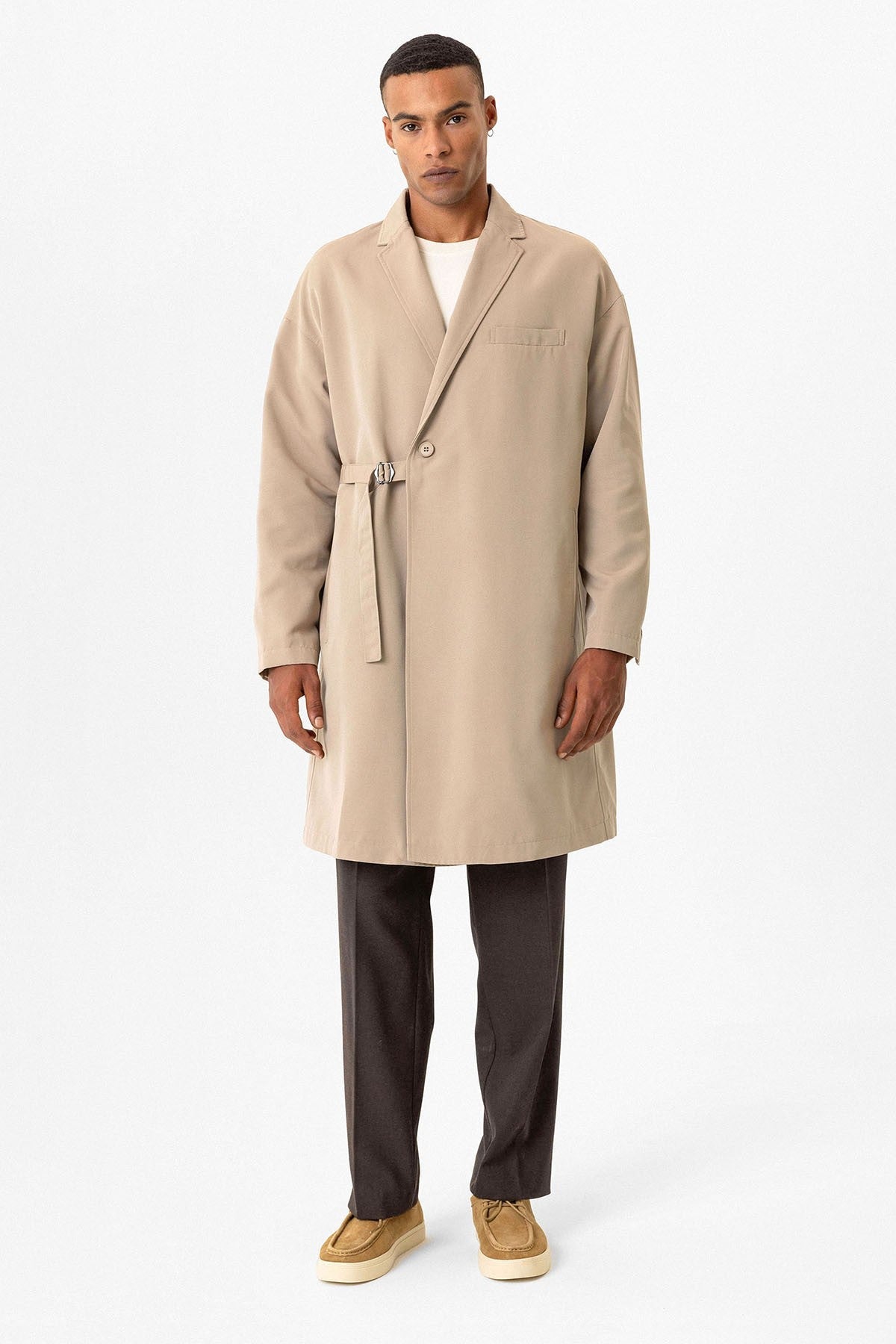 Antioch Toka Men's Trench Coat with Detailed Design