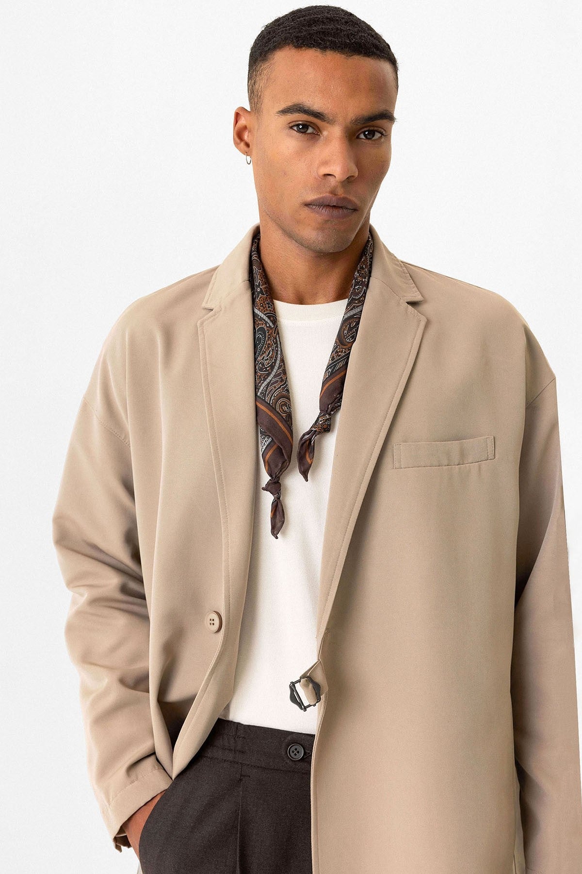 Antioch Toka Men's Trench Coat with Detailed Design