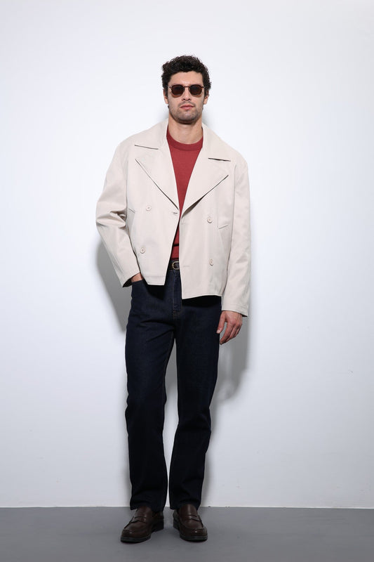 Crop Fit Men's Trench Coat