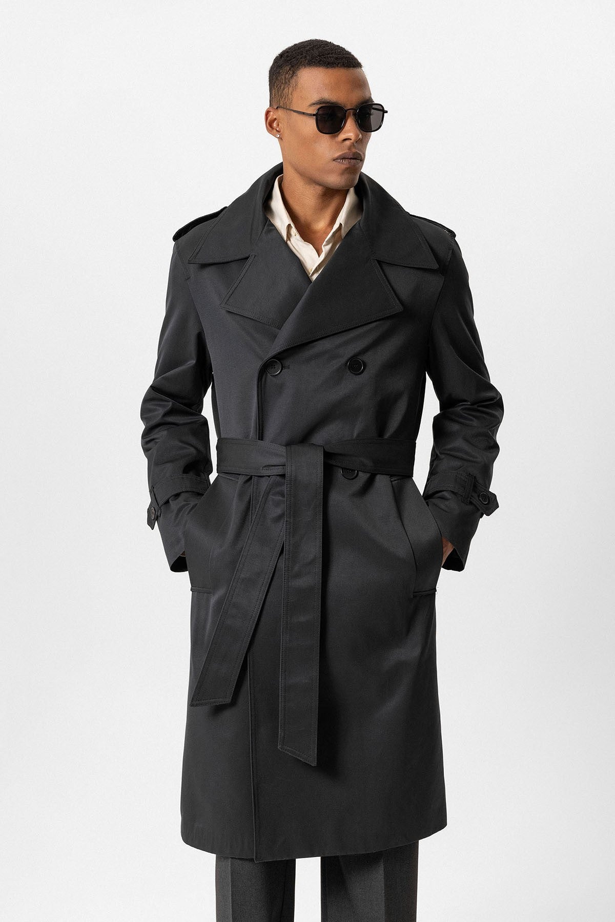 Antioch Cross-Over Long Men's Trench Coat