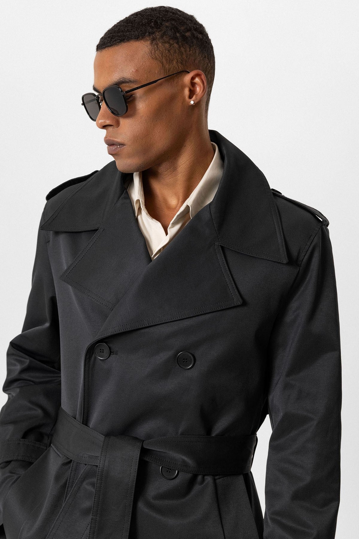 Antioch Cross-Over Long Men's Trench Coat