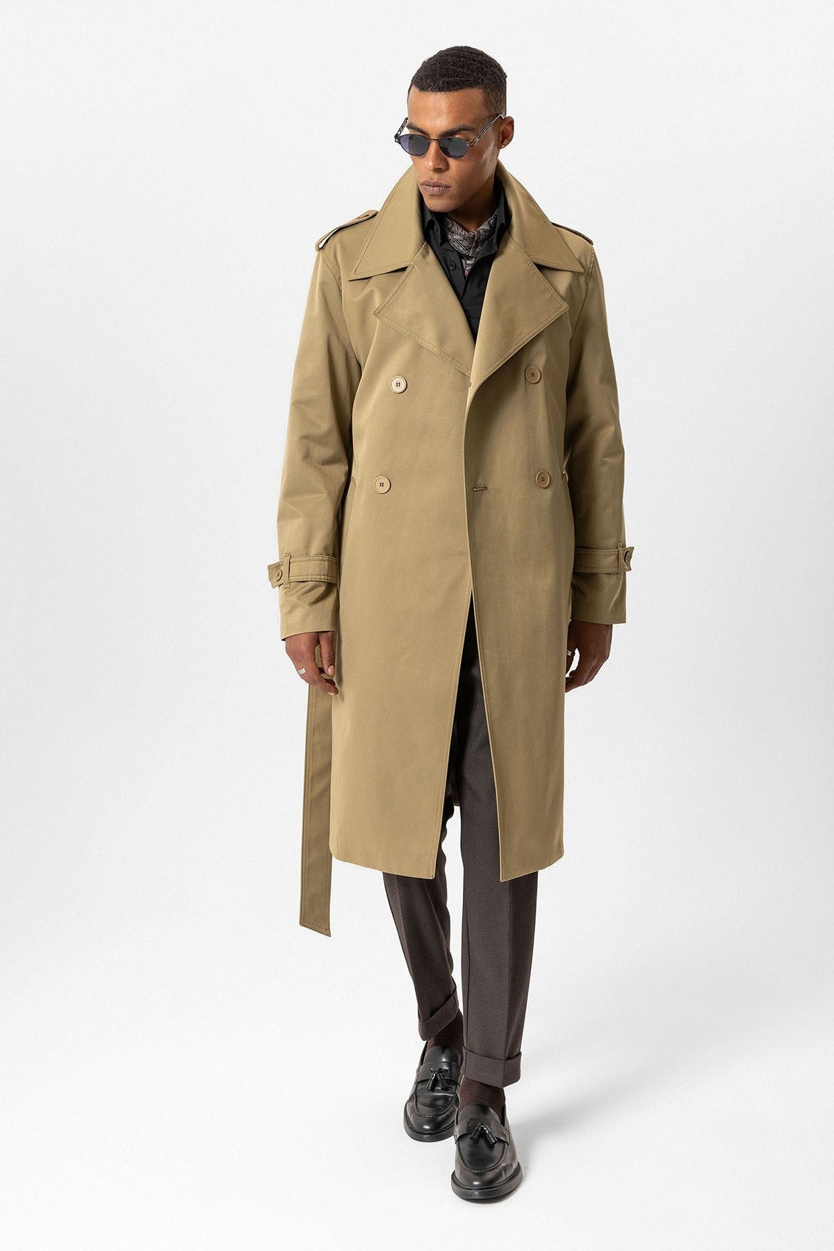Antioch Cross-Over Long Men's Trench Coat