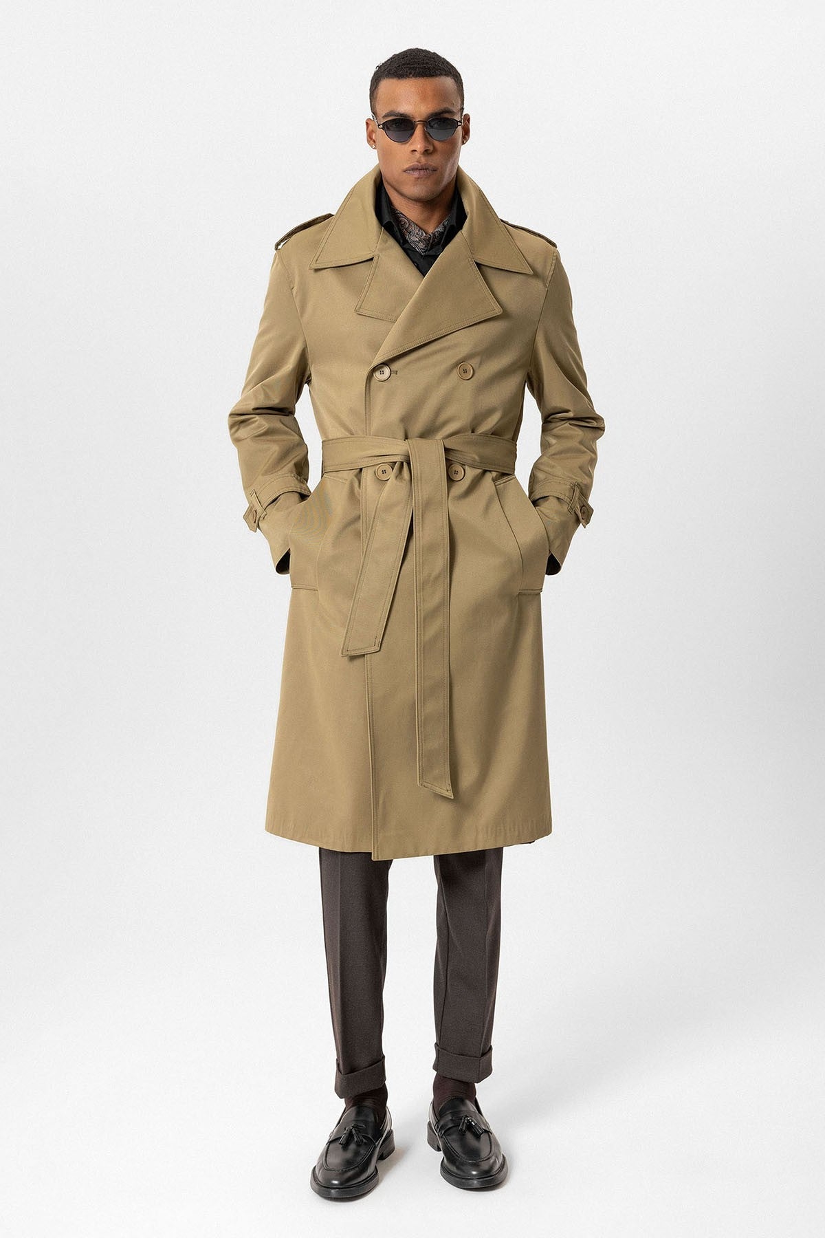 Antioch Cross-Over Long Men's Trench Coat