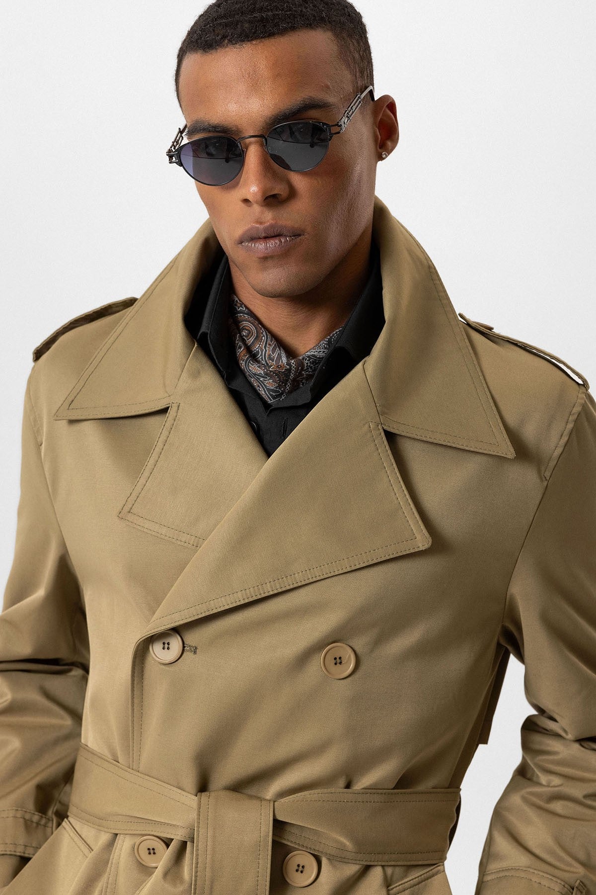 Antioch Cross-Over Long Men's Trench Coat
