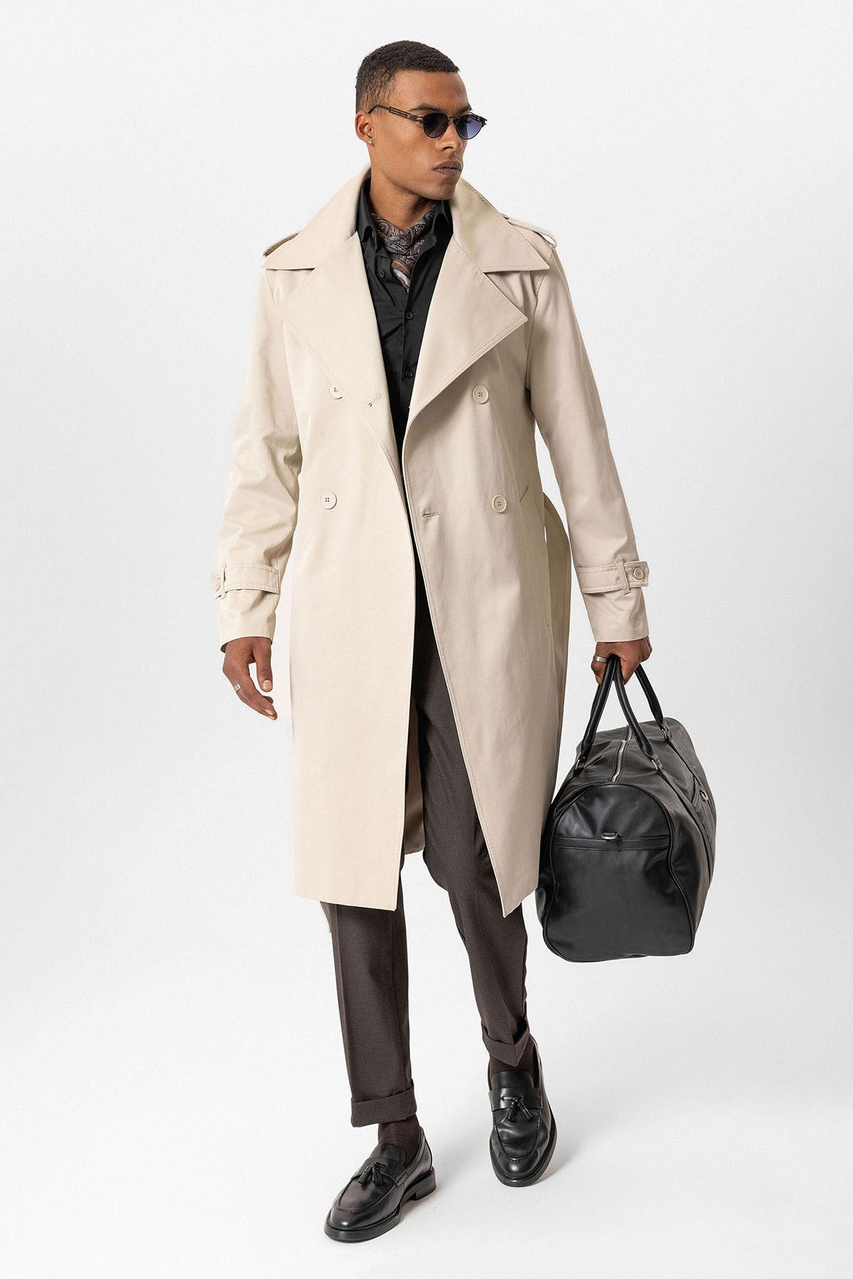Antioch Cross-Over Long Men's Trench Coat