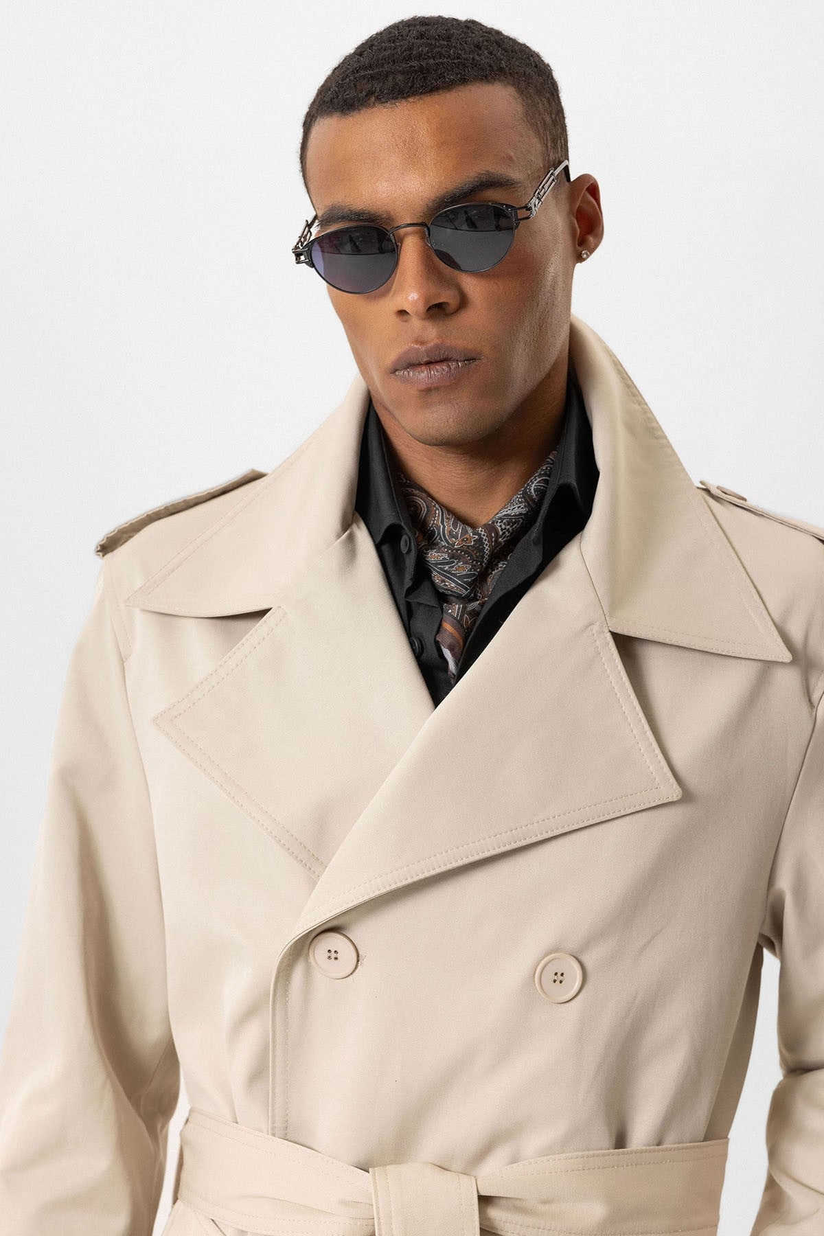 Antioch Cross-Over Long Men's Trench Coat