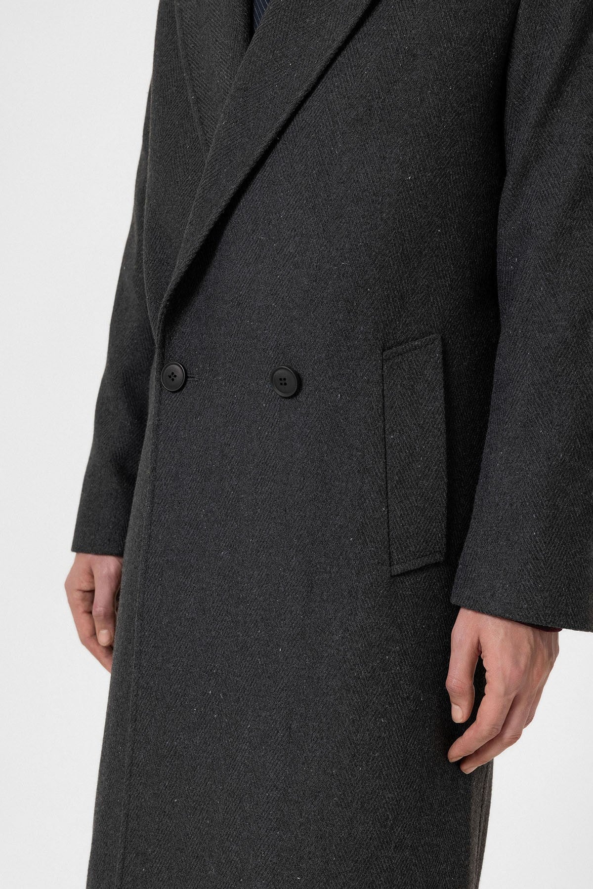 Antioch Wool-Blend Herringbone Double-Breasted Men's Coat
