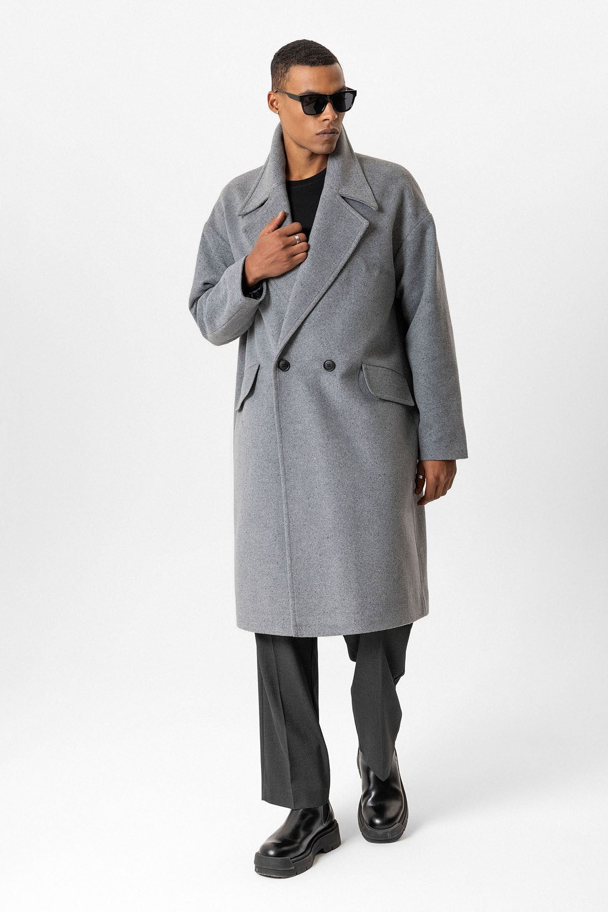 Antioch Men's Wool-Blend Double-Breasted Coat