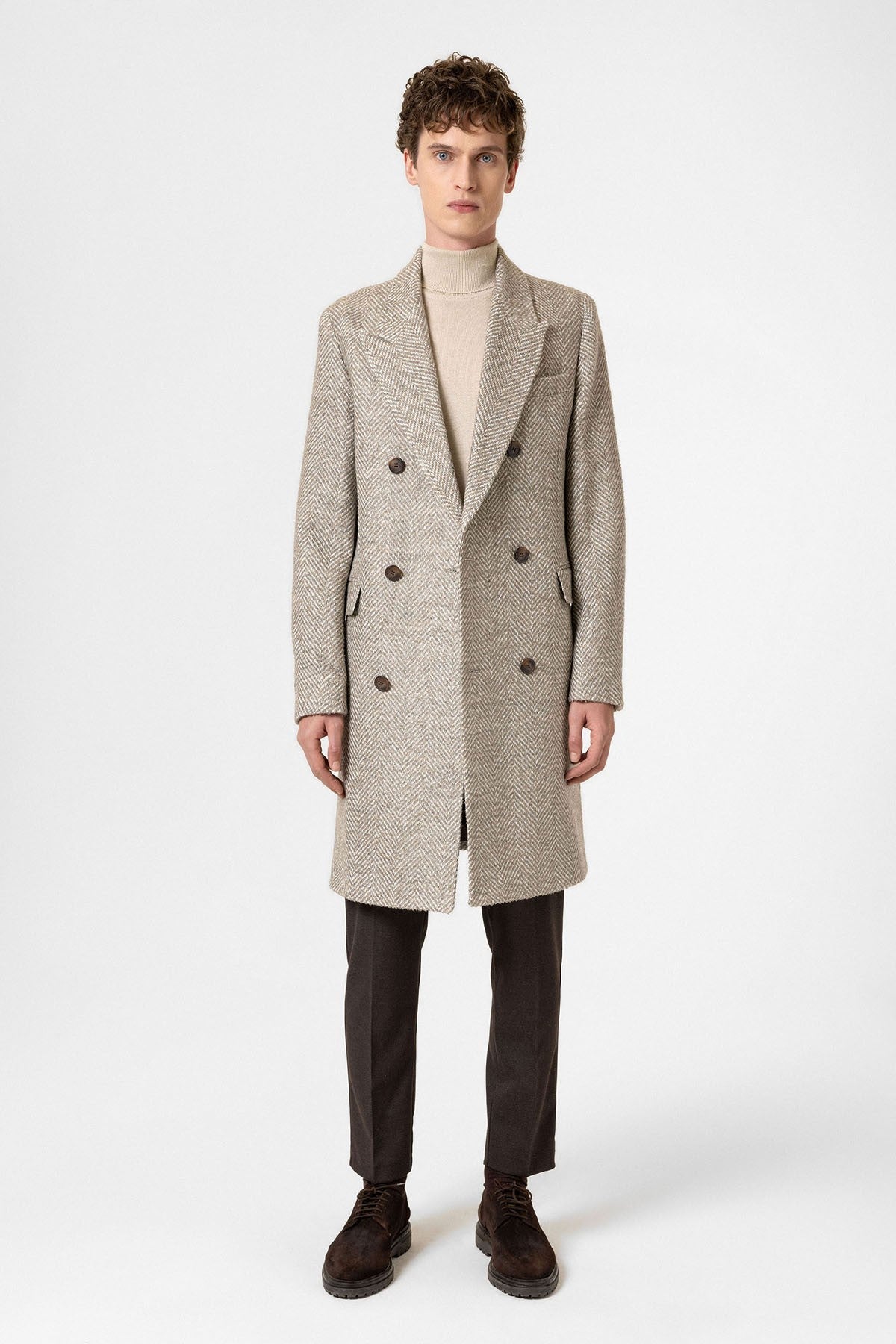 Antioch Men's Herringbone-Patterned Coat