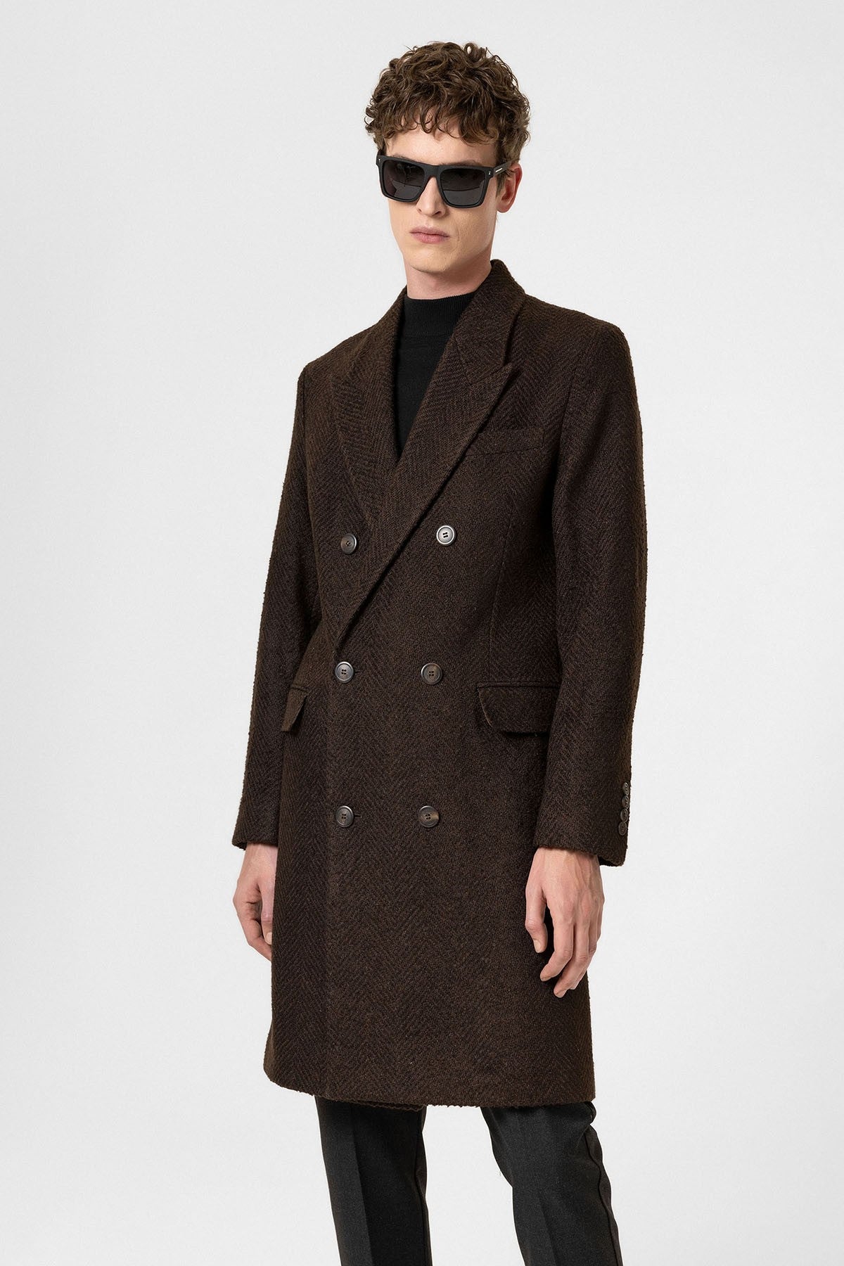 Antioch Men's Herringbone-Patterned Coat