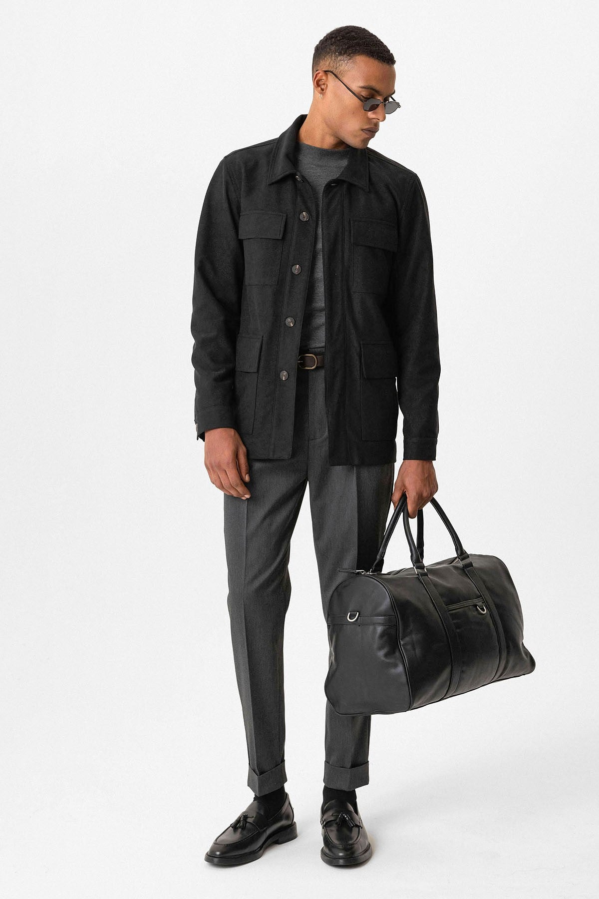 Antioch Men's Jacket with Hidden Button Details