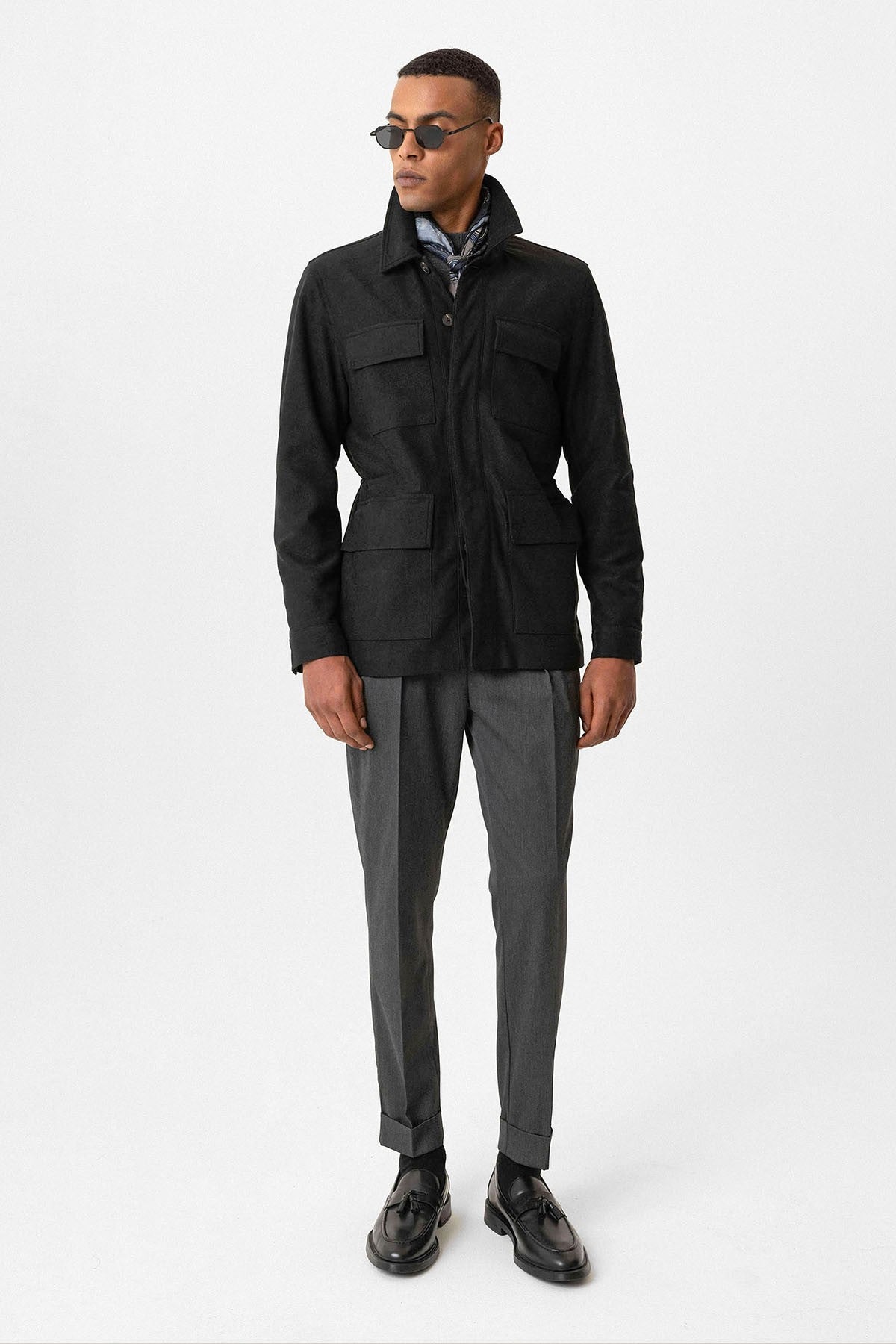 Antioch Men's Jacket with Hidden Button Details