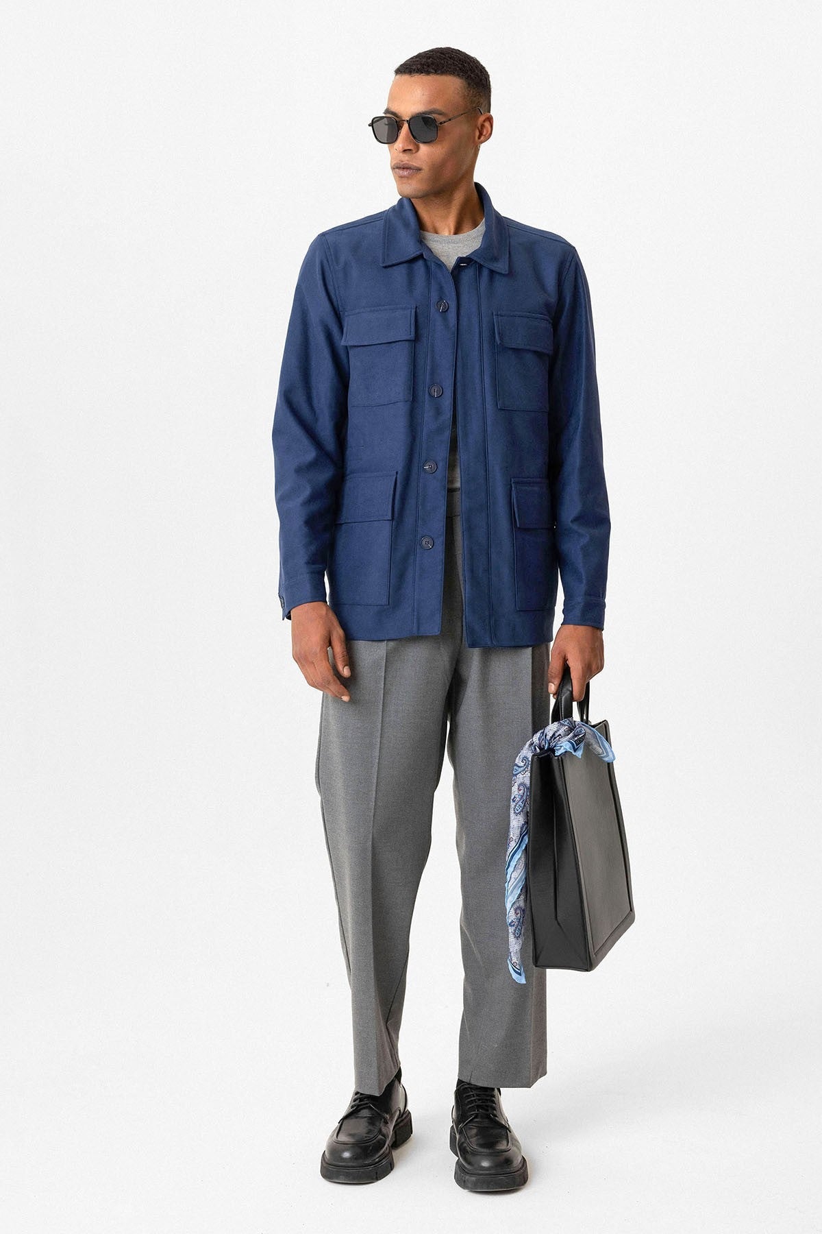 Antioch Men's Jacket with Hidden Button Details