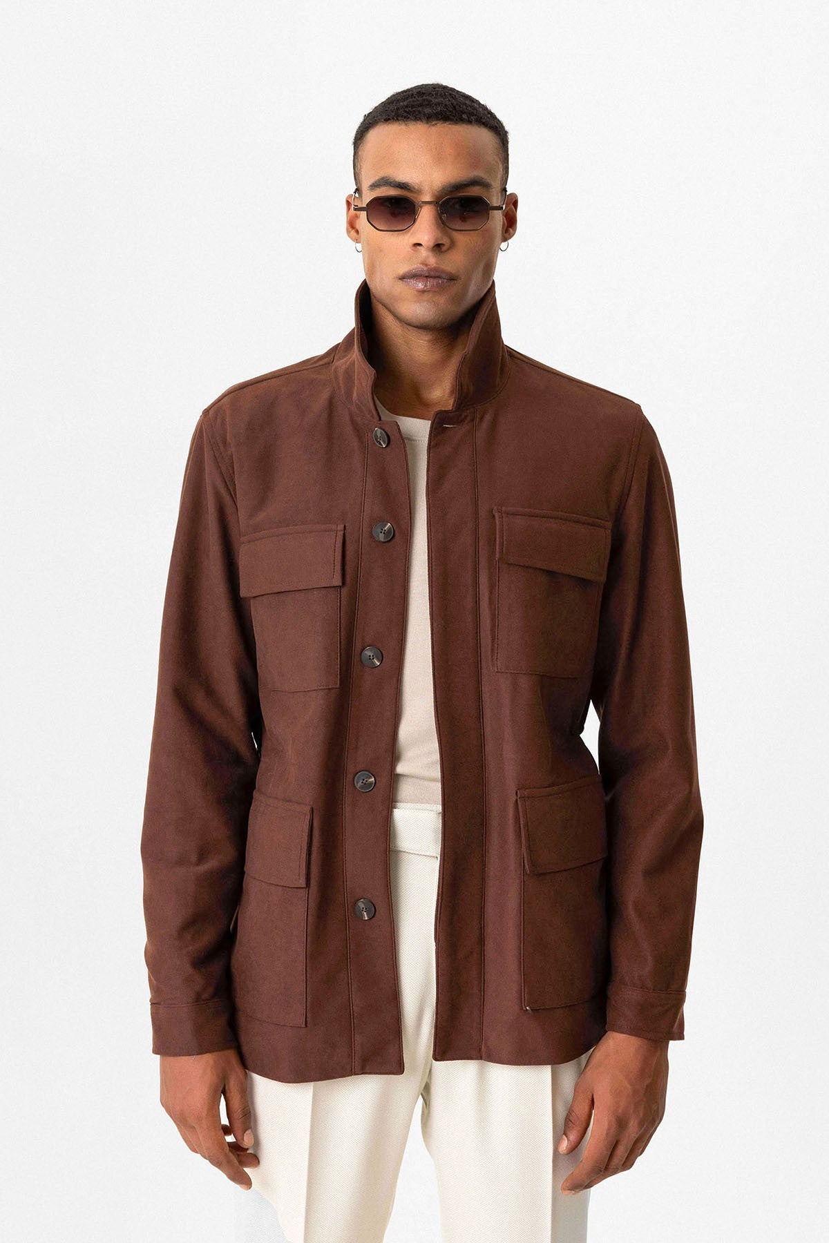 Antioch Men's Jacket with Hidden Button Details