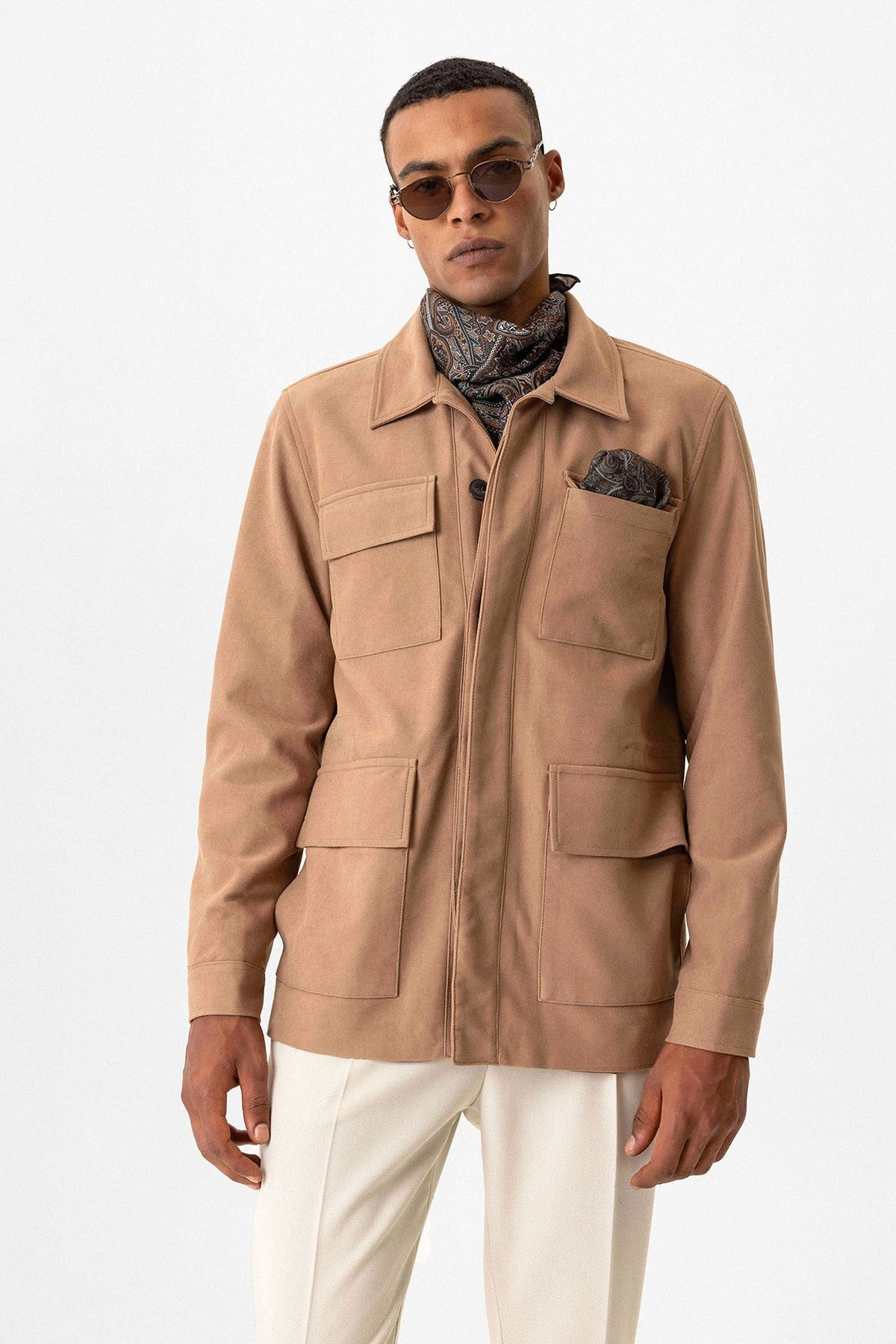 Antioch Men's Jacket with Hidden Button Details