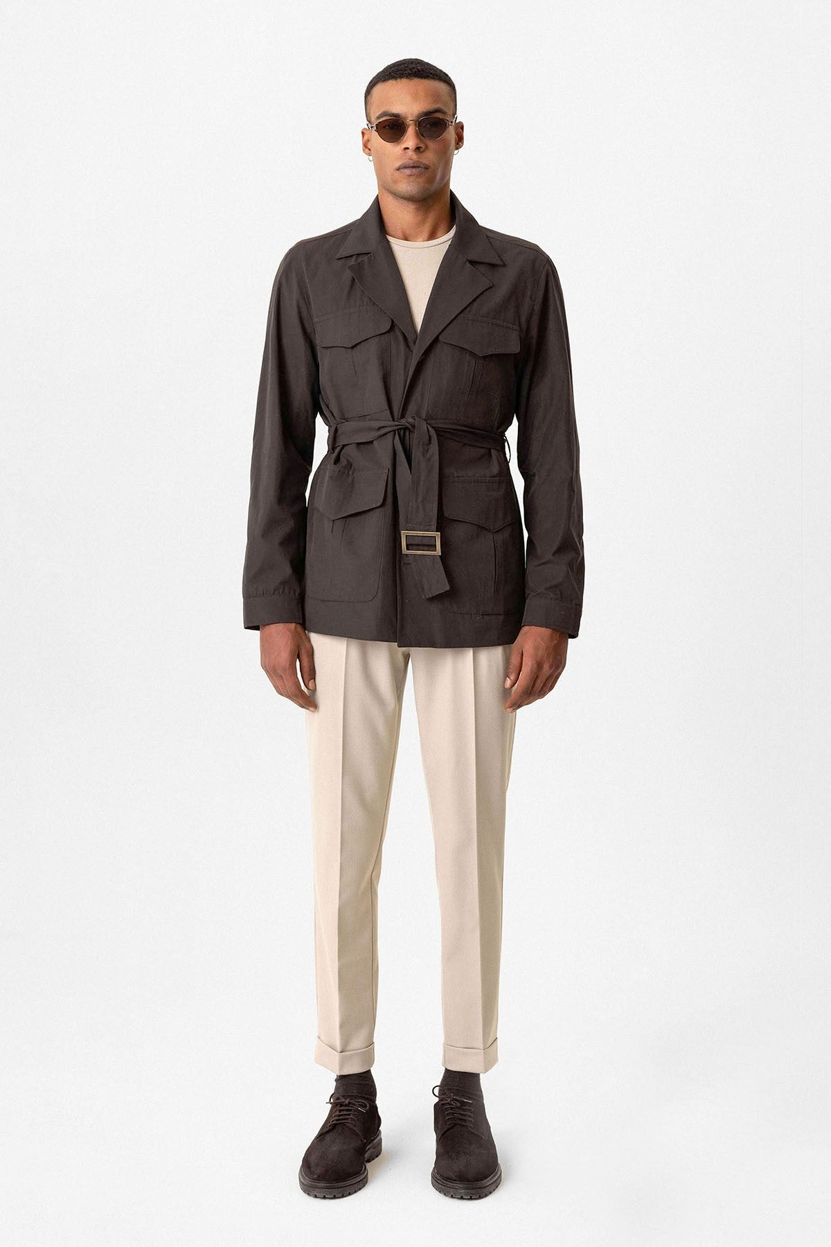 Antioch Arched Collar Men's Safari Trench Coat