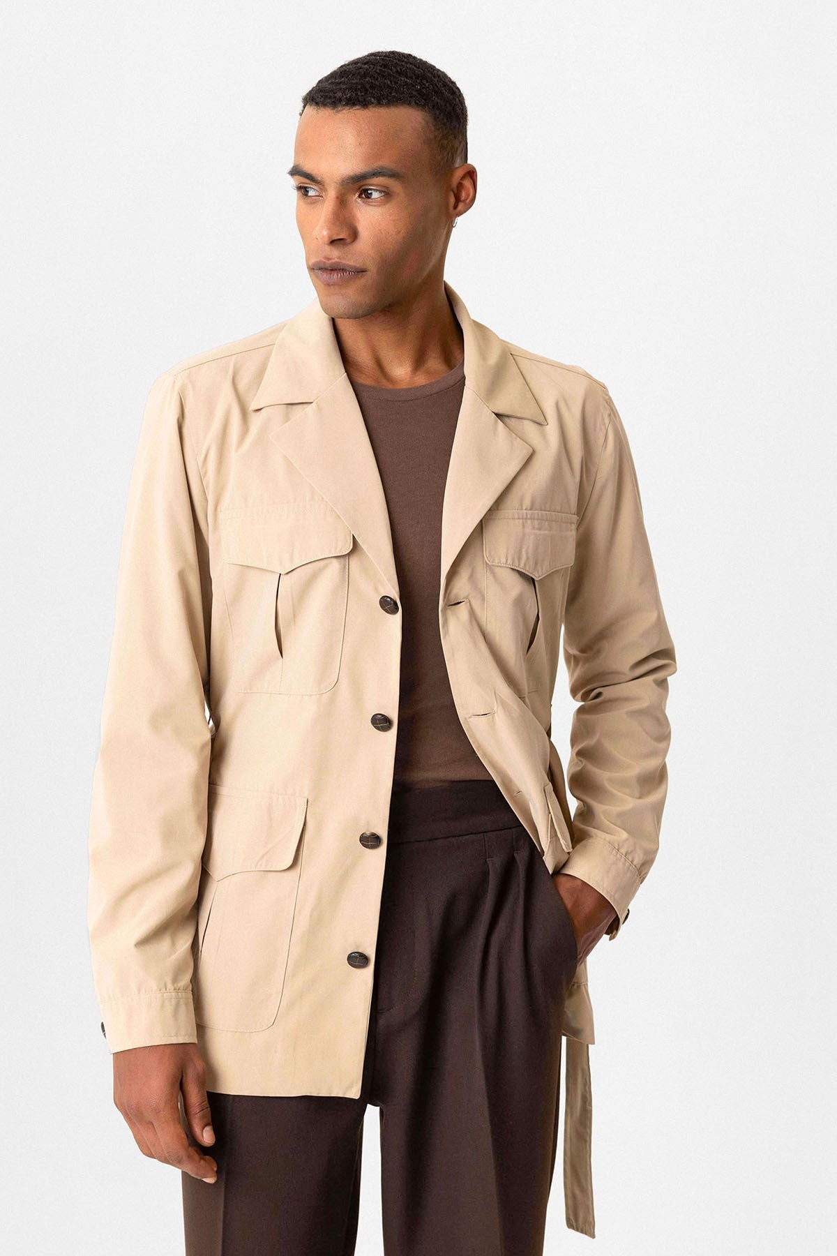 Antioch Arched Collar Men's Safari Trench Coat