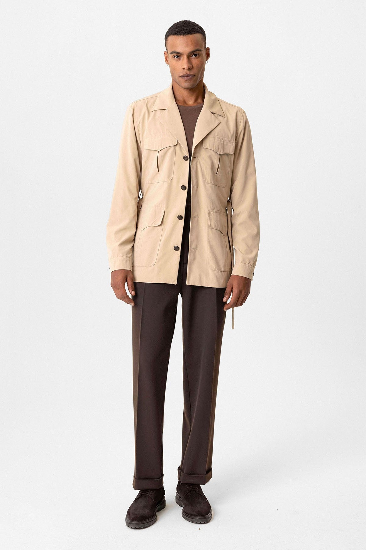 Antioch Arched Collar Men's Safari Trench Coat