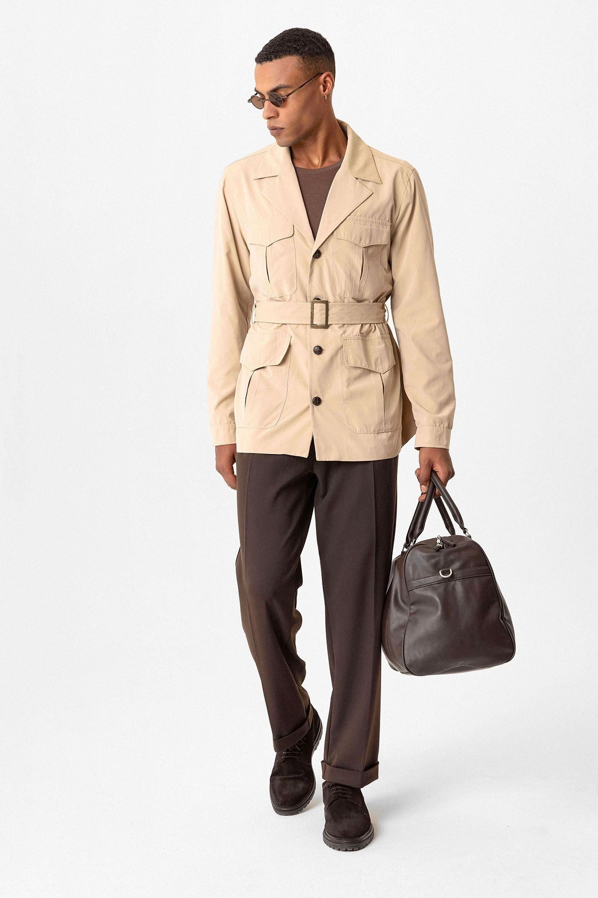 Antioch Arched Collar Men's Safari Trench Coat