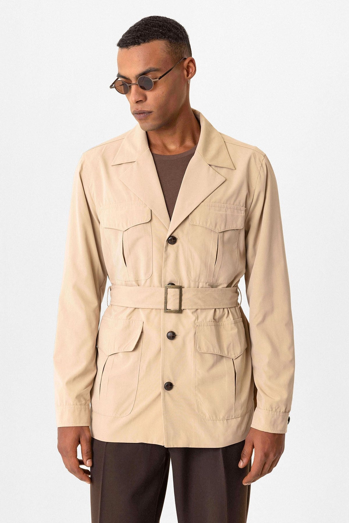 Antioch Arched Collar Men's Safari Trench Coat