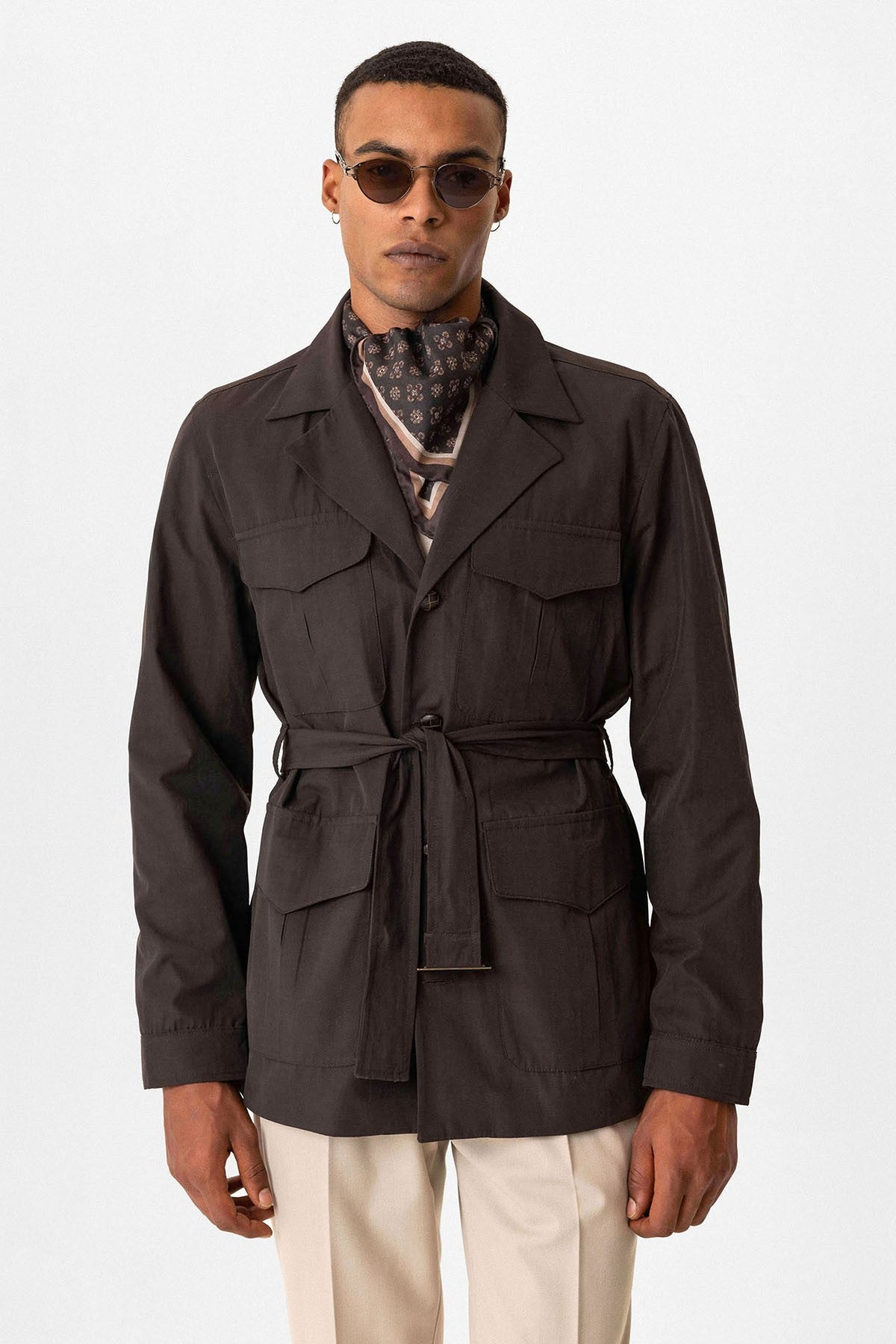Antioch Arched Collar Men's Safari Trench Coat