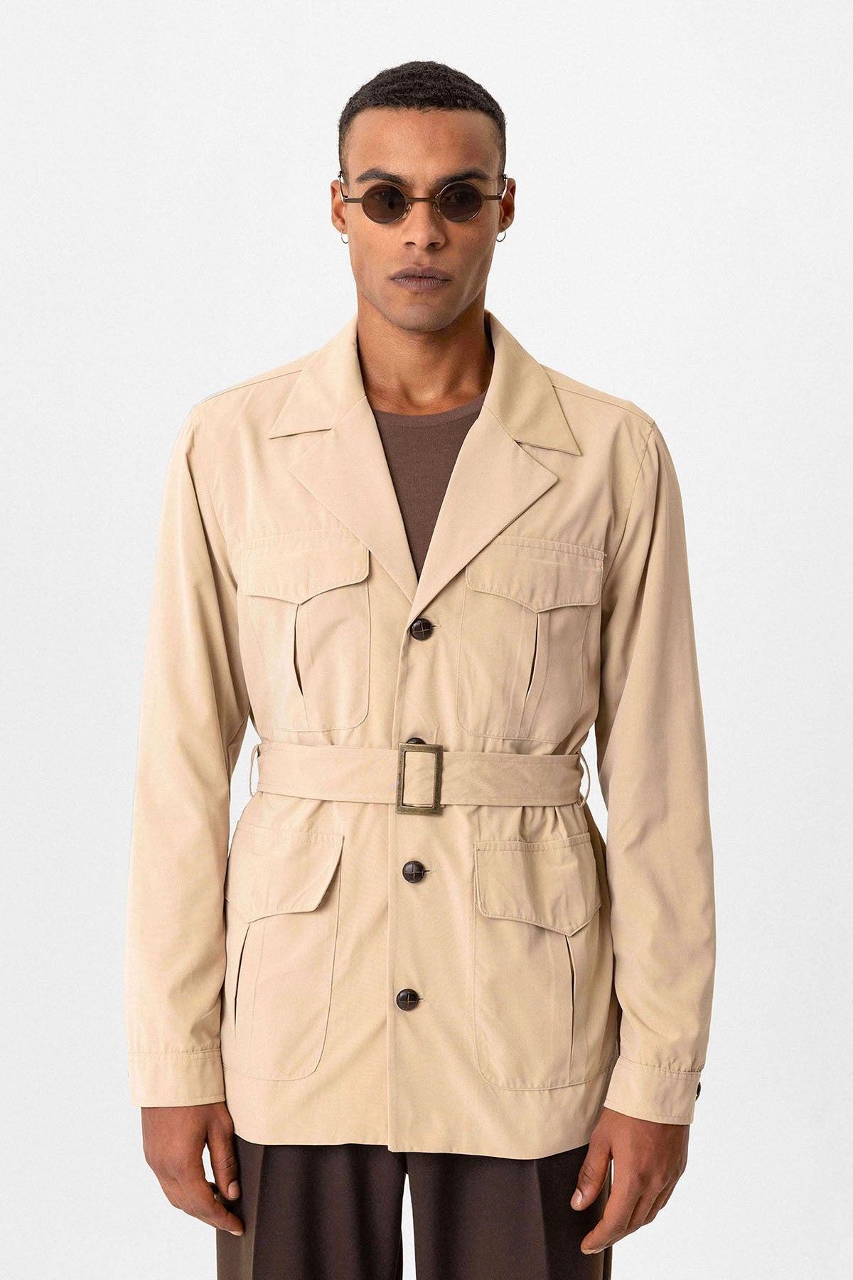 Antioch Arched Collar Men's Safari Trench Coat