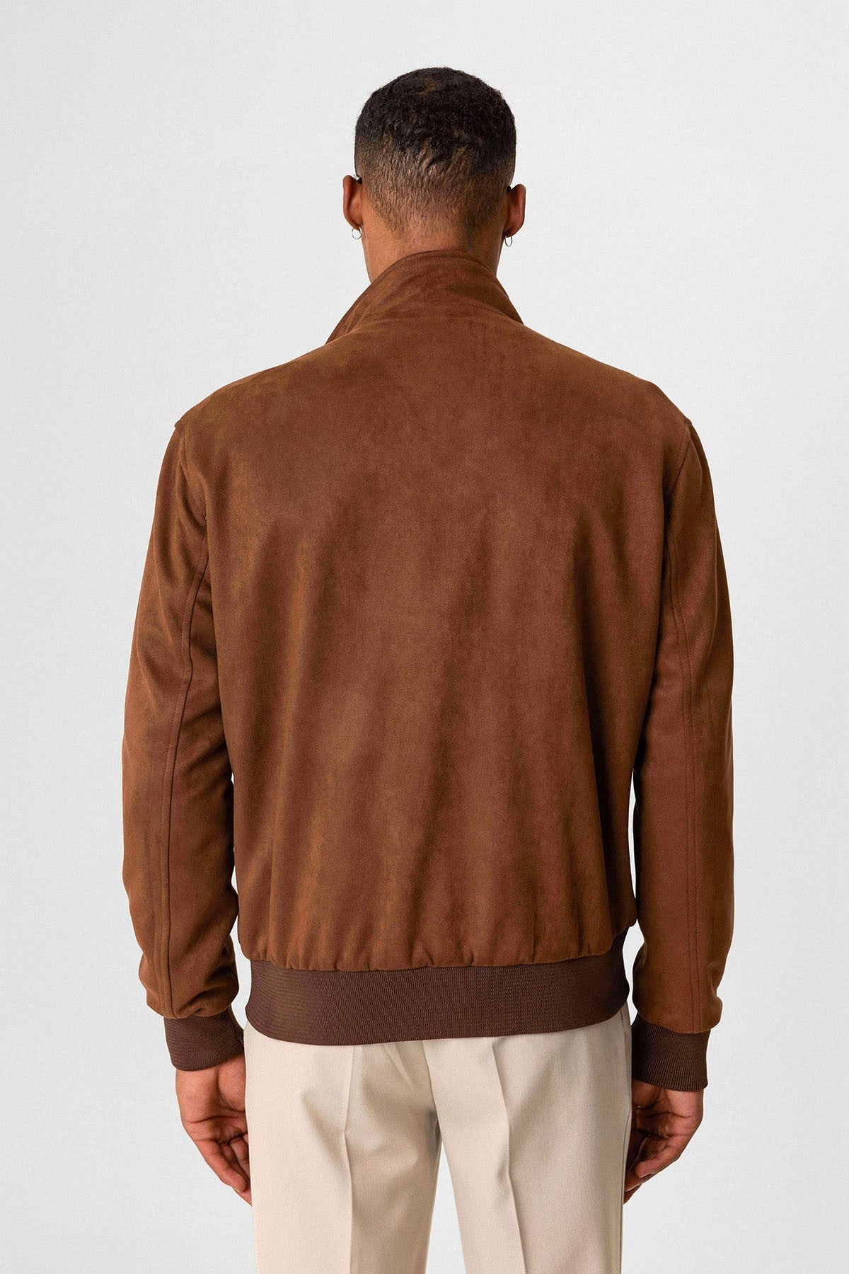 Antioch Bel Elastic-Collar Suede Men's Jacket