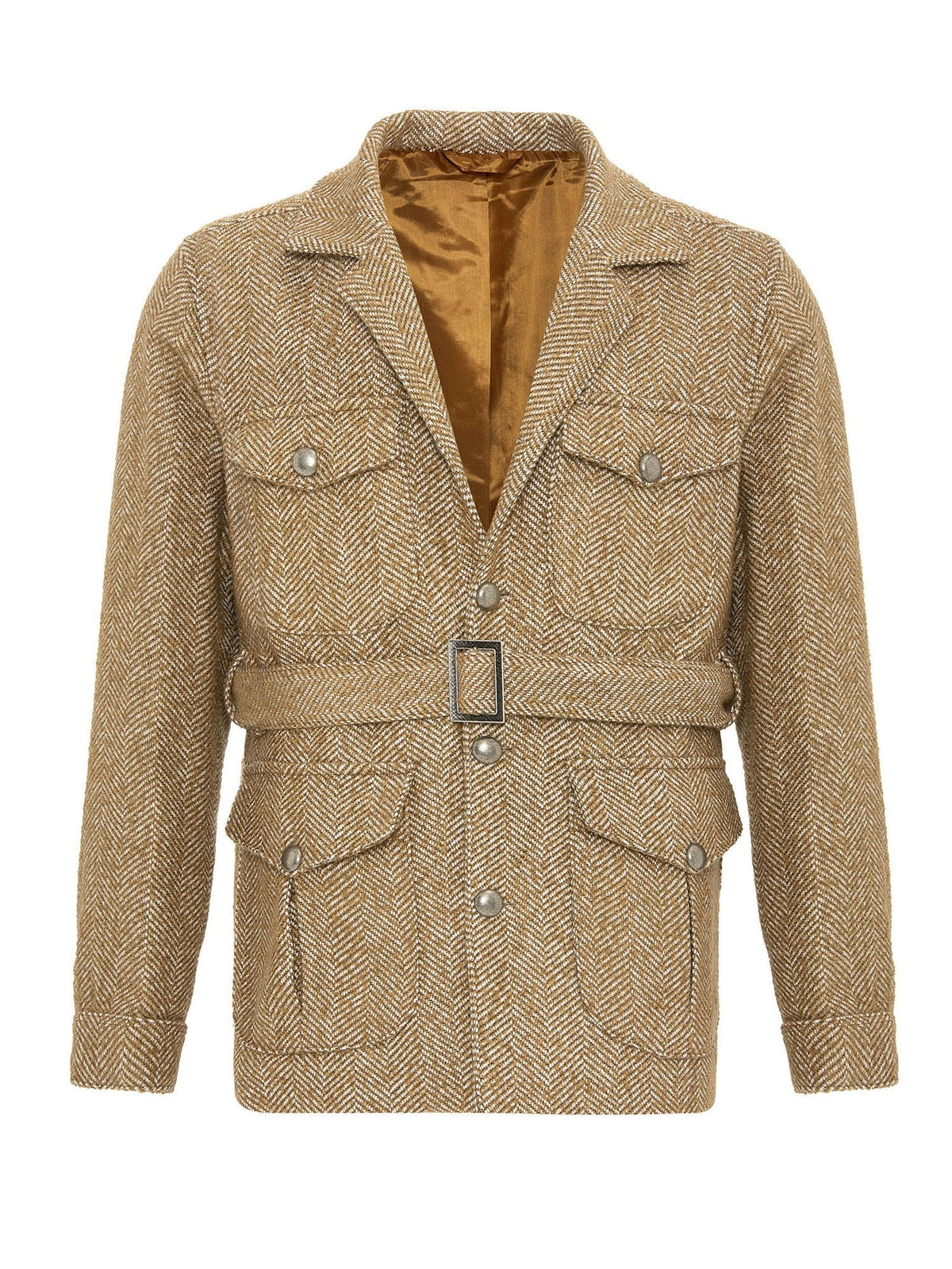 Antioch Men's Jacket with Herringbone-Patterned Collar