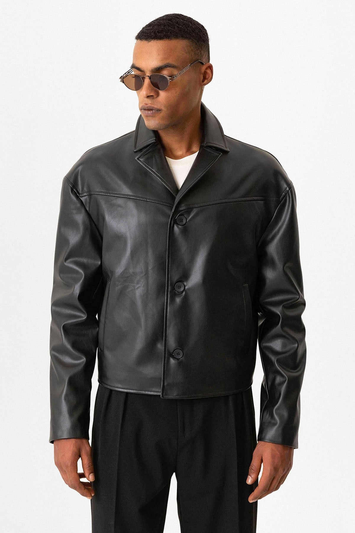 Antioch Faux Leather Crop-Fit Men's Jacket