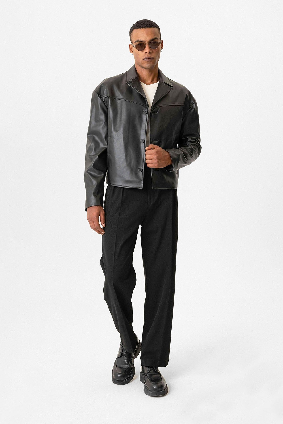 Antioch Faux Leather Crop-Fit Men's Jacket