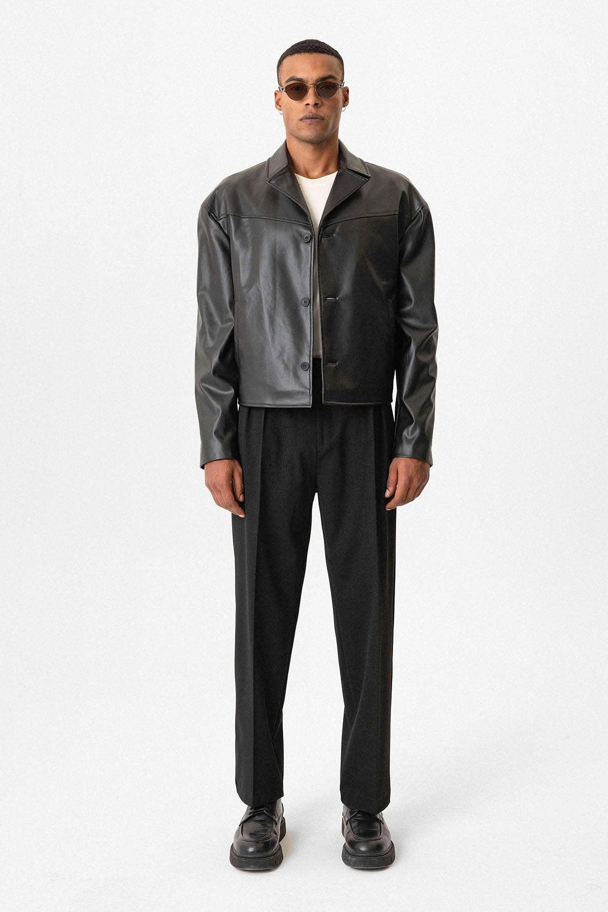 Antioch Faux Leather Crop-Fit Men's Jacket