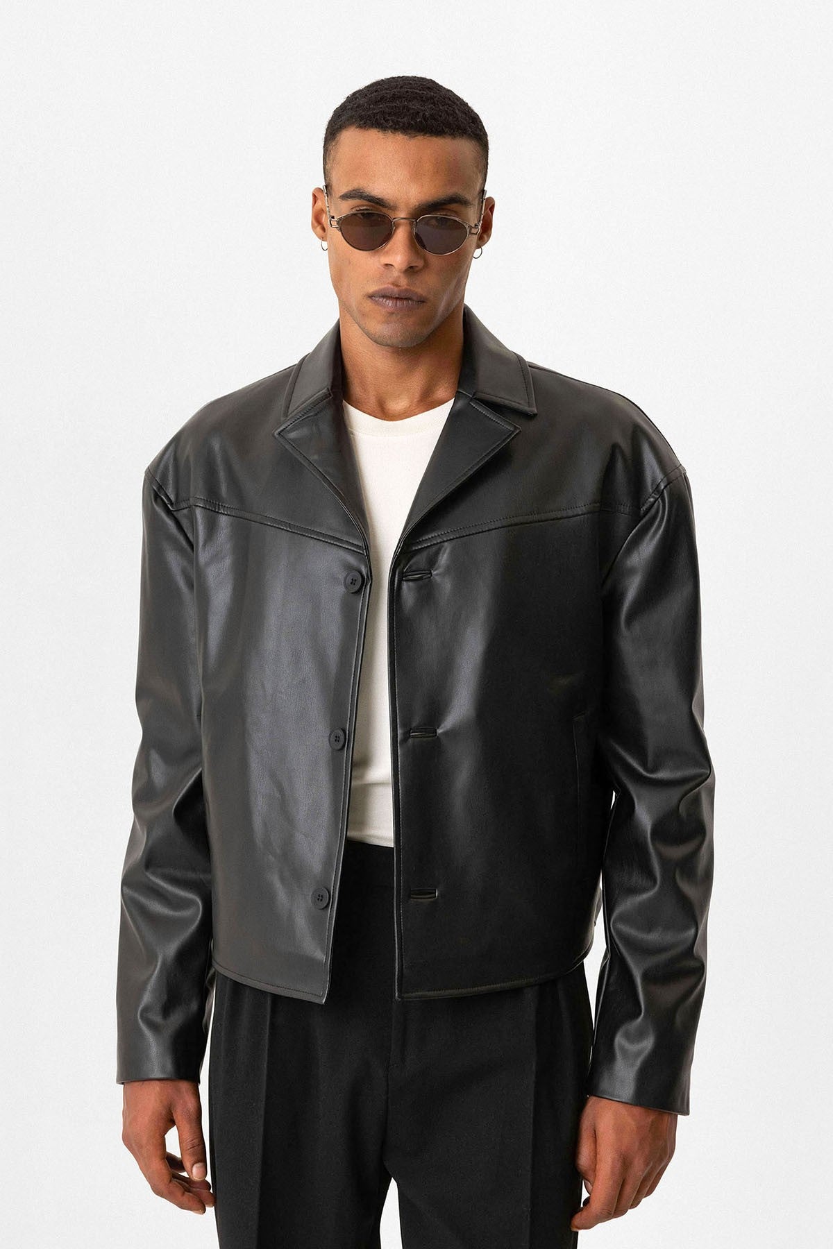 Antioch Faux Leather Crop-Fit Men's Jacket