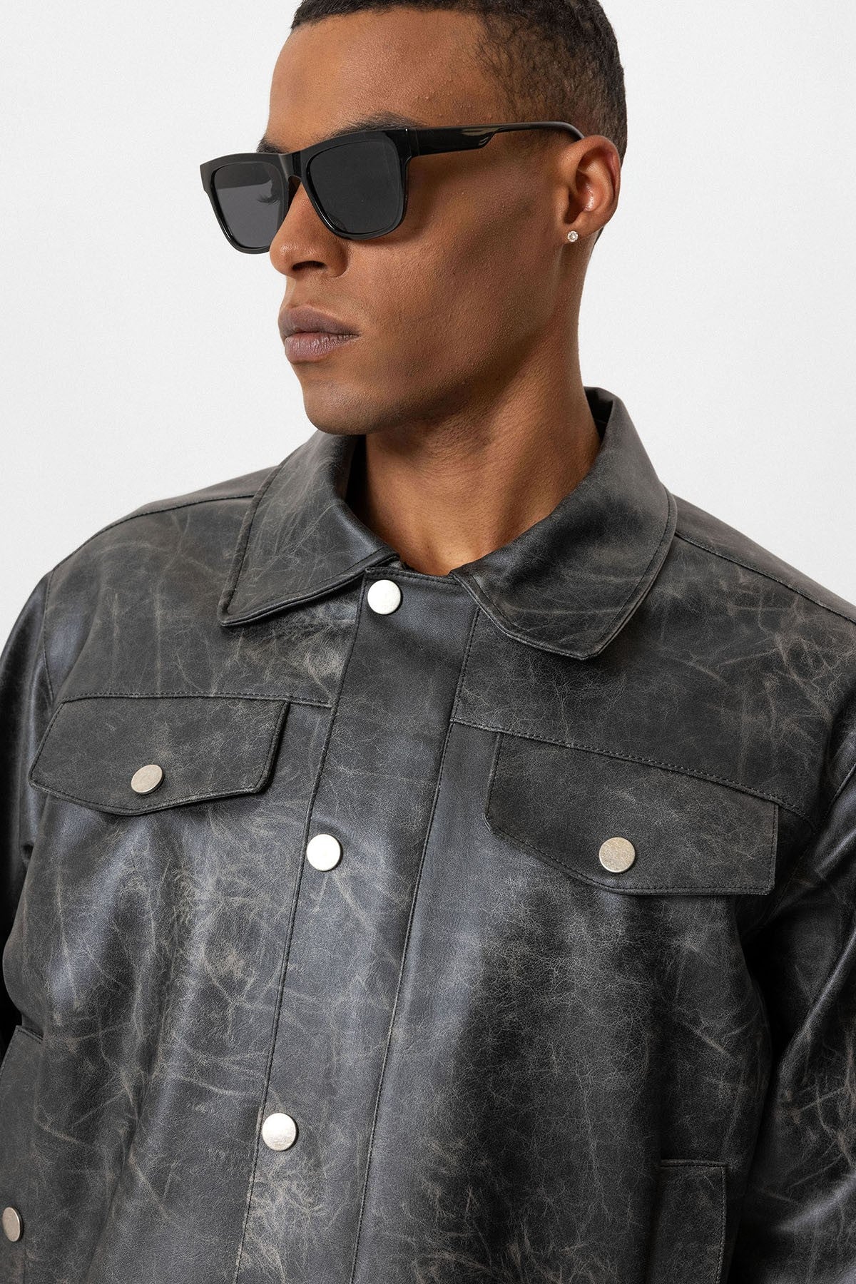 Antioch Crop Fit Faux Leather Men's Jacket