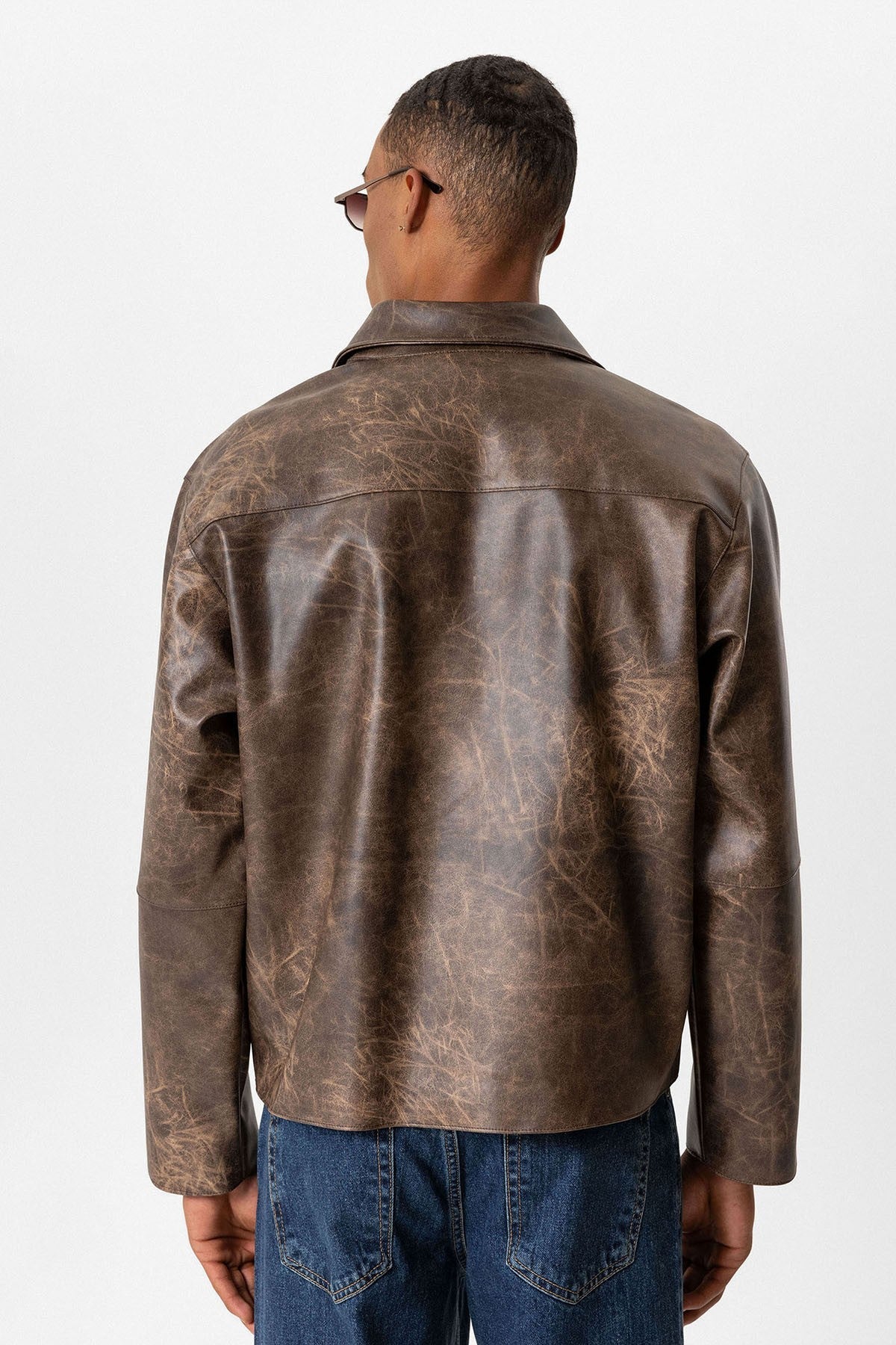 Antioch Crop Fit Faux Leather Men's Jacket