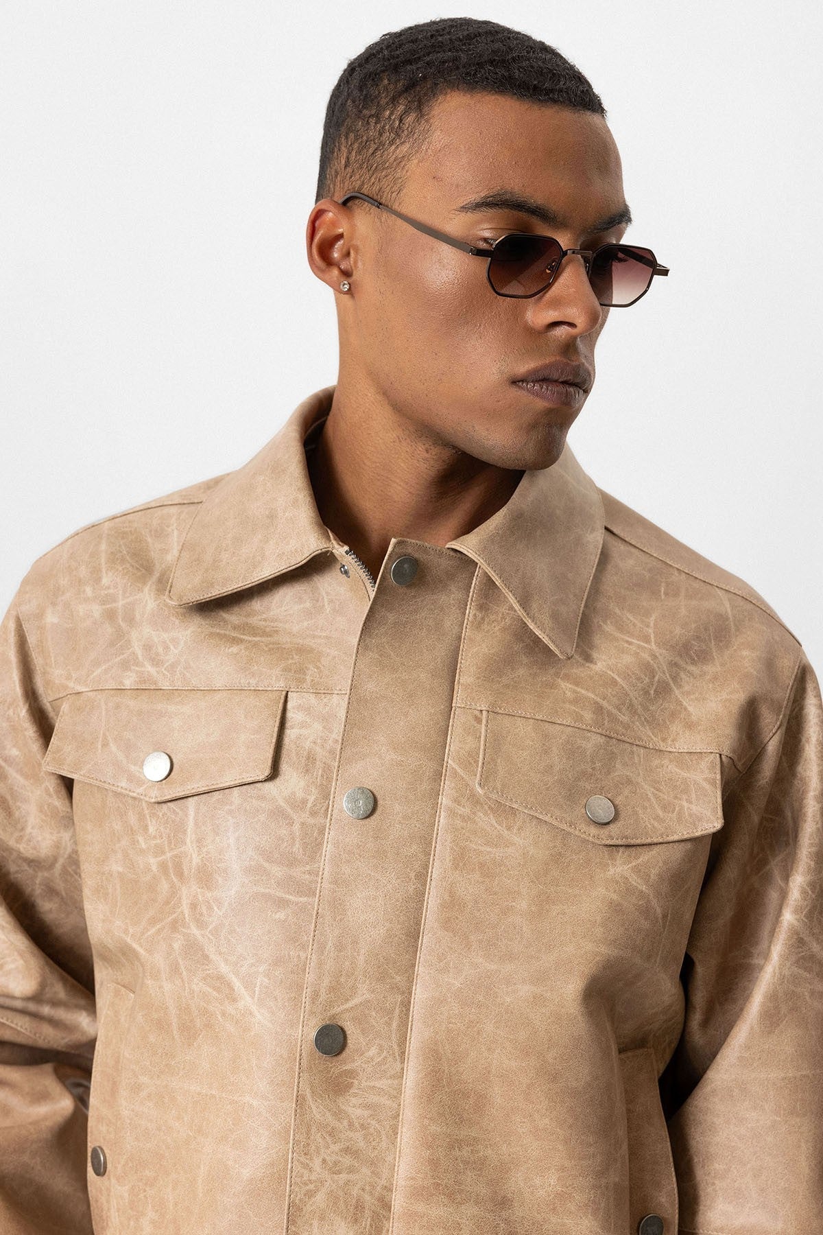 Antioch Crop Fit Faux Leather Men's Jacket