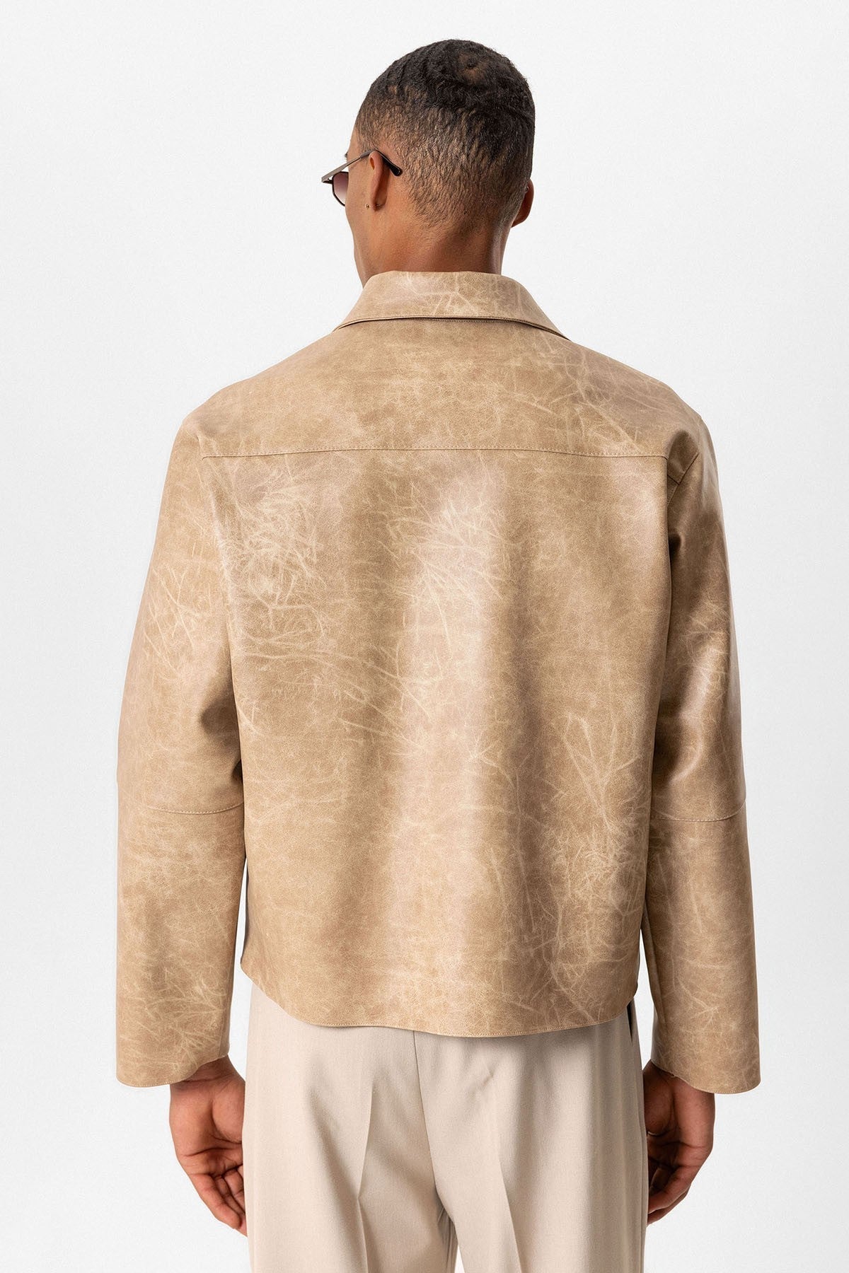 Antioch Crop Fit Faux Leather Men's Jacket