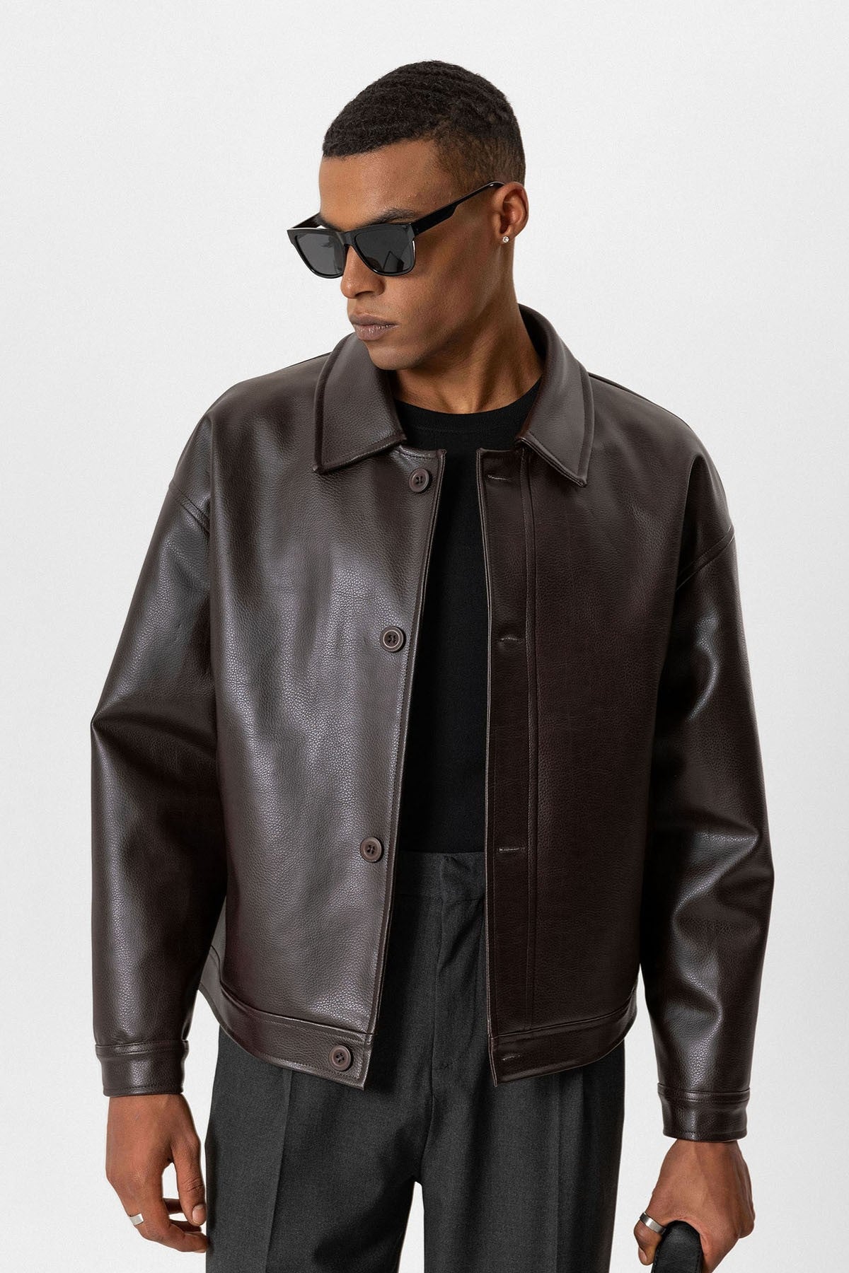 Antioch Oversized Faux Leather Men's Jacket