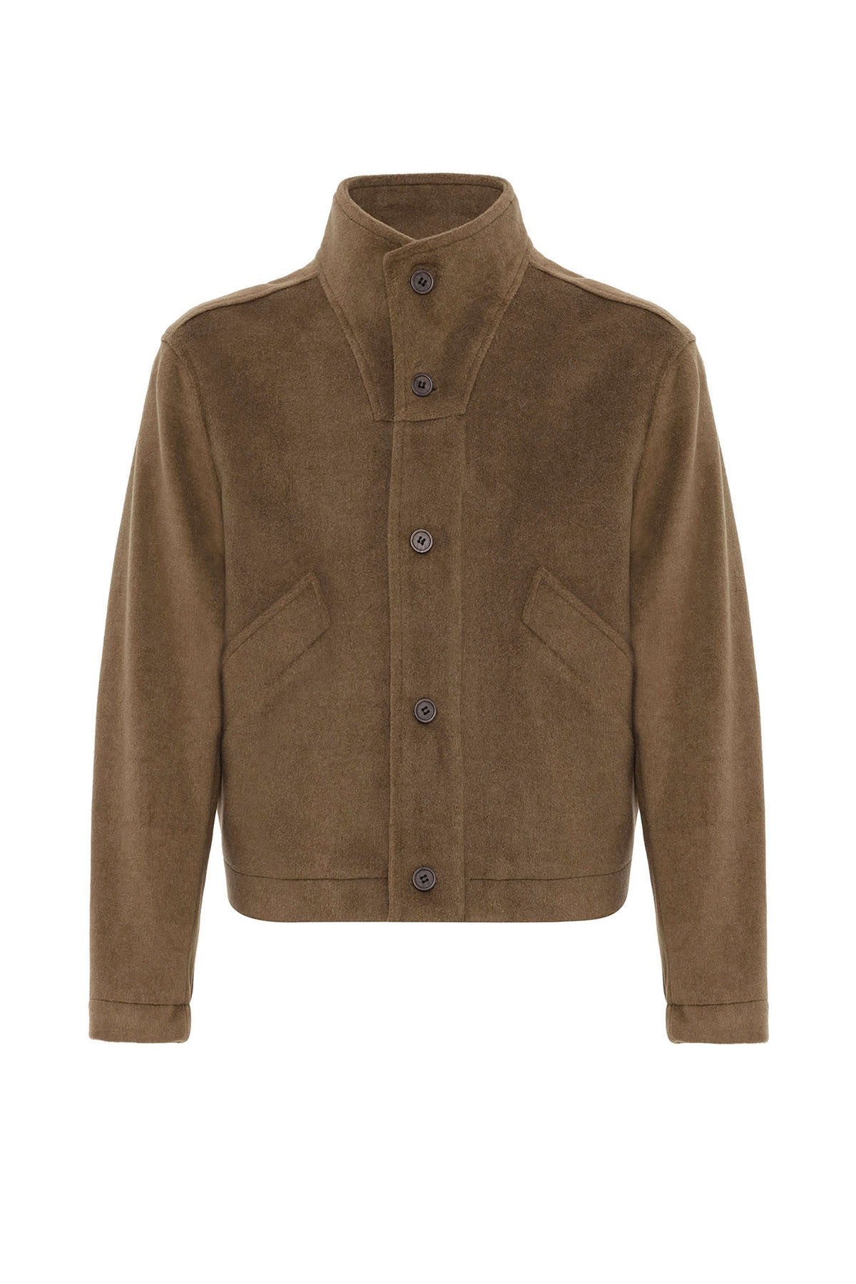 Men's Wool-Blend Stand-Up Collar Coat