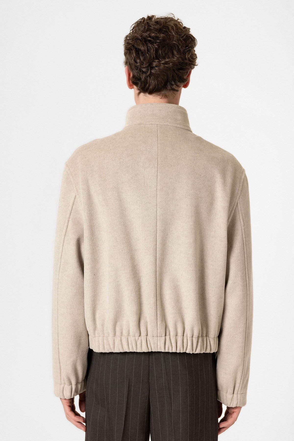 Men's Wool-Blend Stand-Up Collar Coat