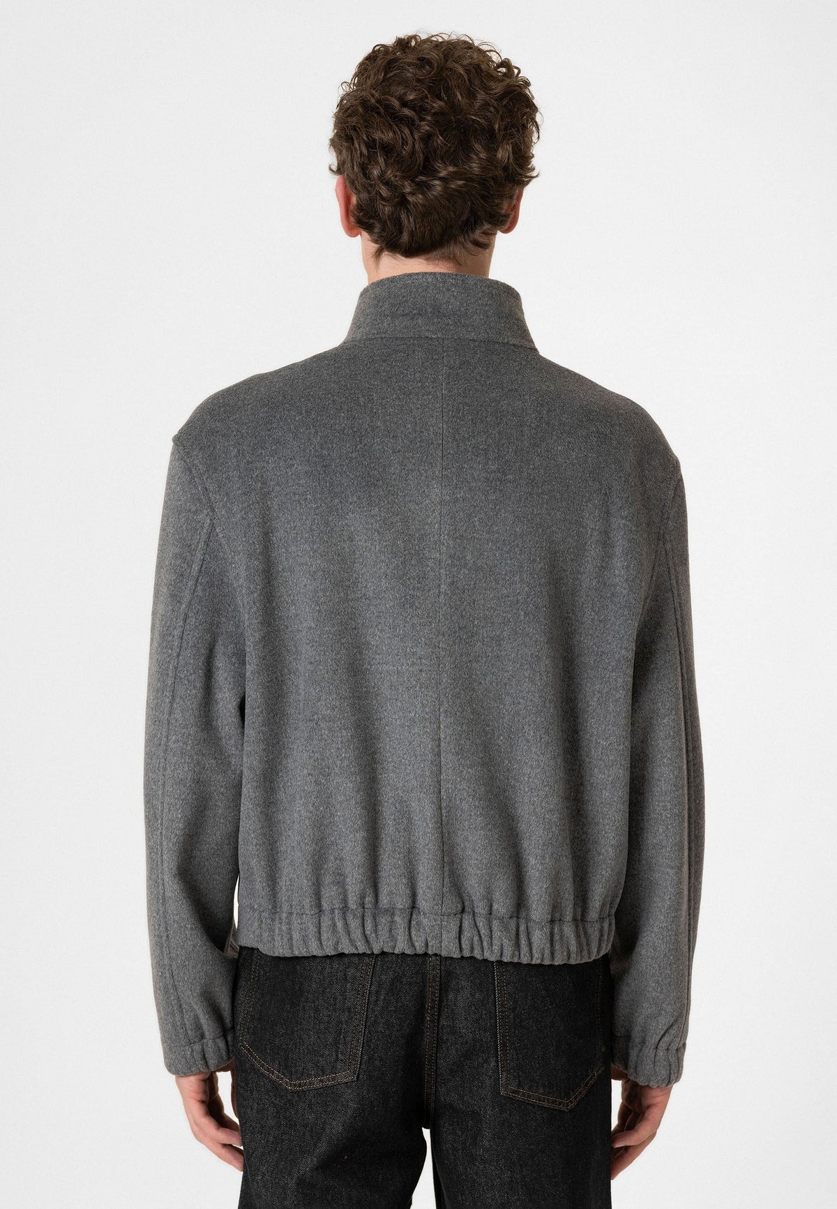 Men's Wool-Blend Stand-Up Collar Coat