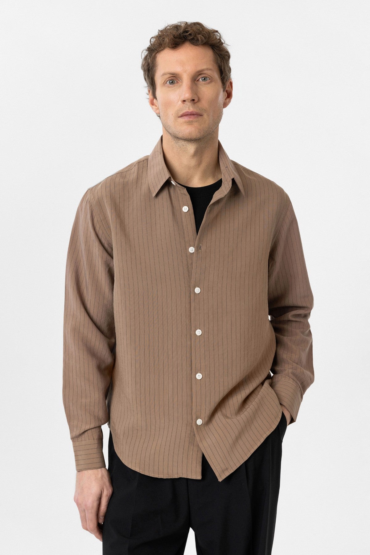 Antioch Modal Fabric Relaxed-Fit Striped Men's Shirt
