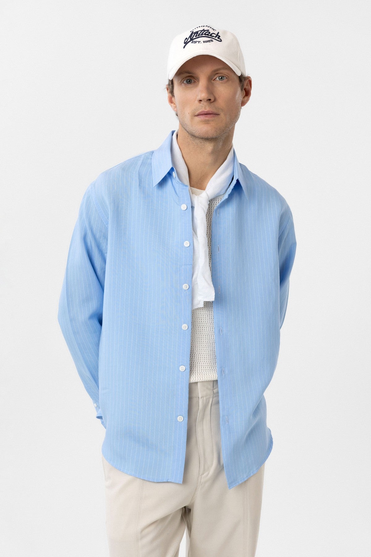 Antioch Modal Fabric Relaxed-Fit Striped Men's Shirt