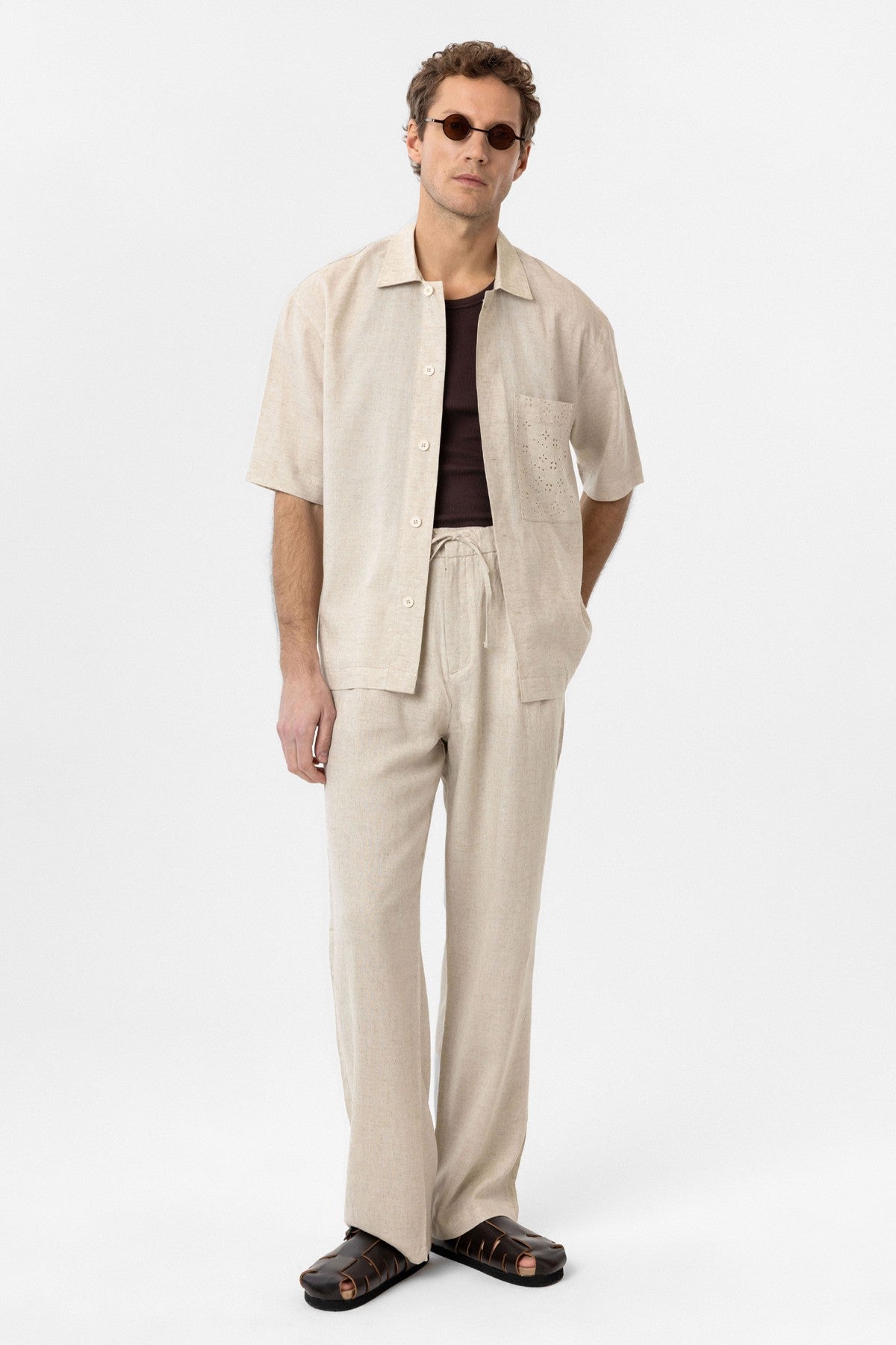 Antioch Short-Sleeve Men's Shirt with Linen Blend